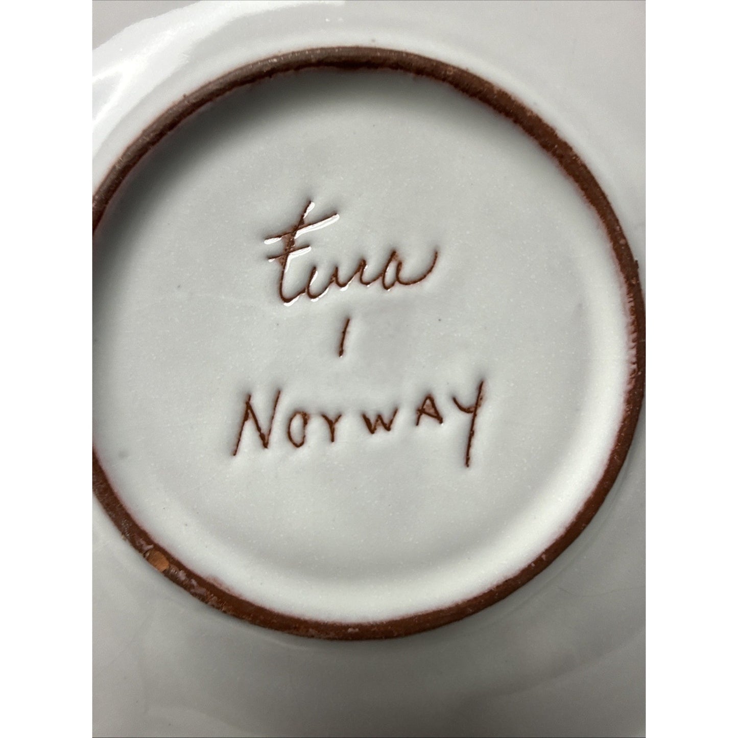 Vintage Terra 1 Norway Hand Painted Folk Art Plate Greetings from Rjukan Girl