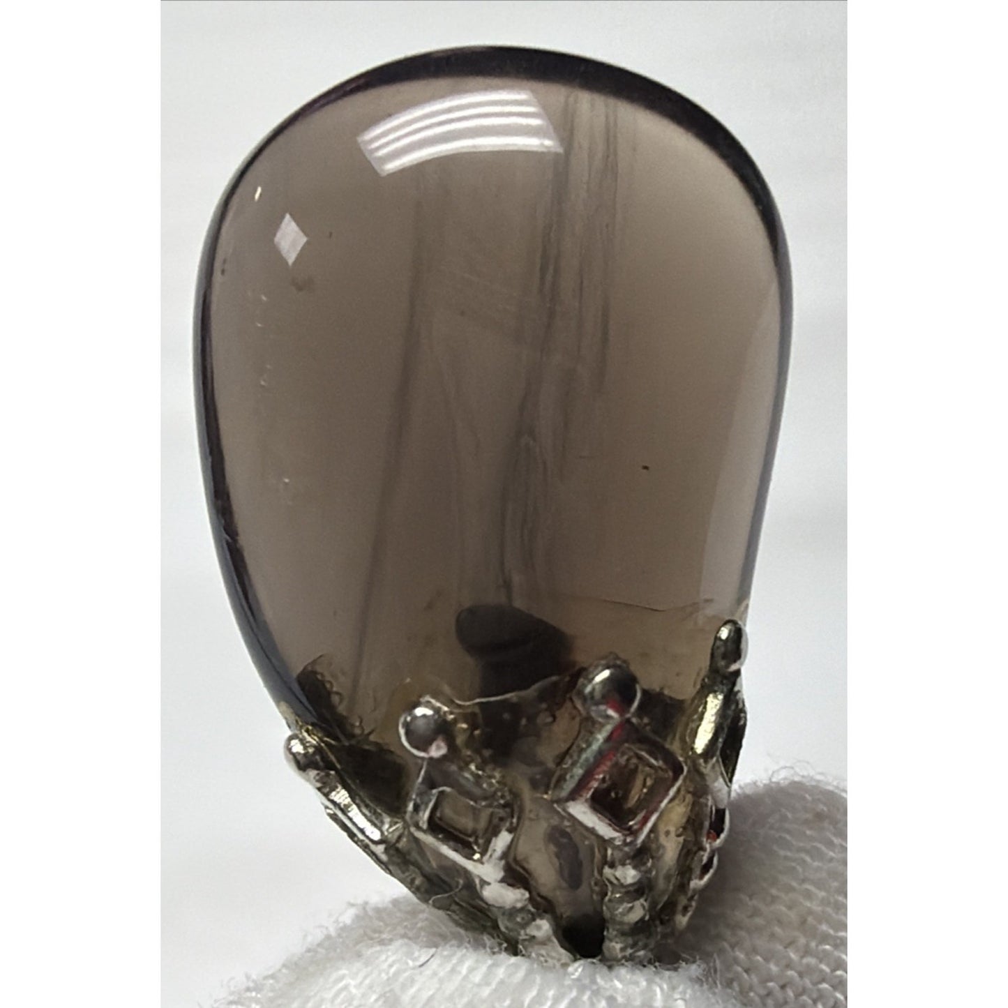 Vintage Tumbled Polished Smoky Quartz Gemstone Pendant Hand Made As Is
