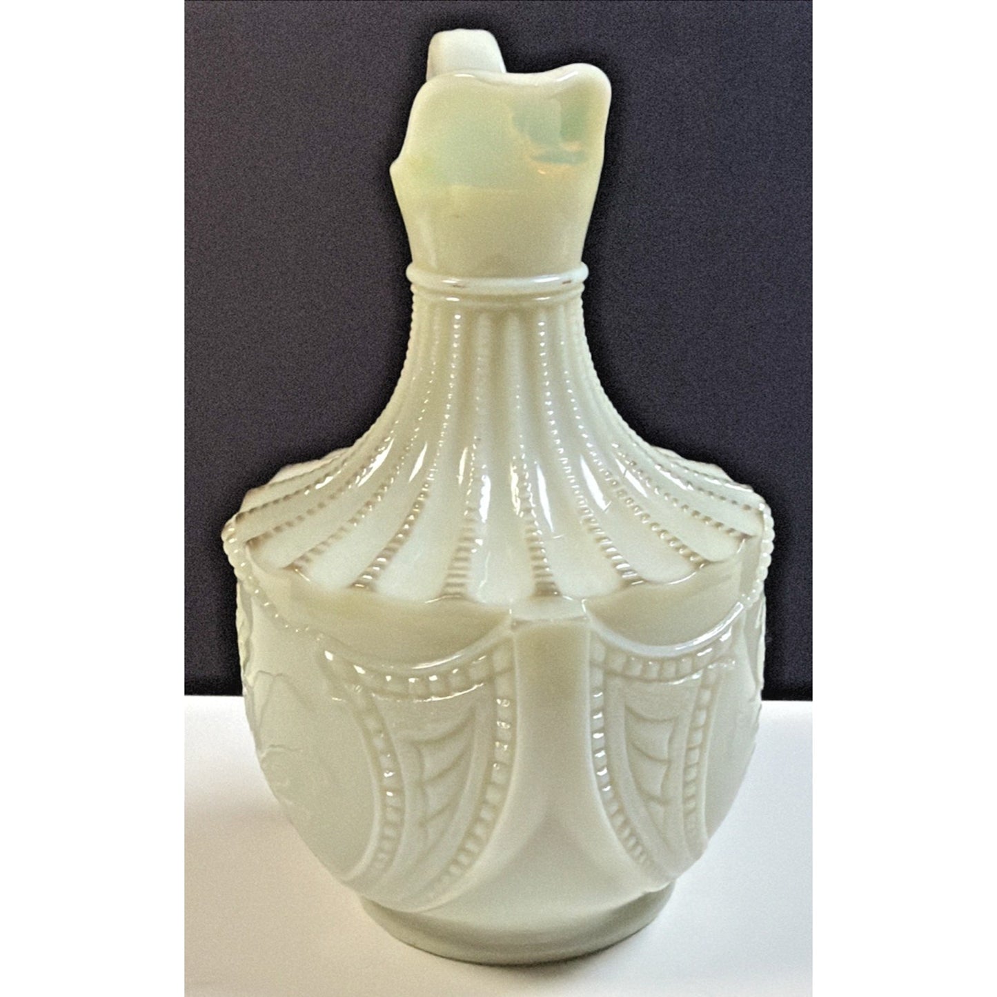 EAPG National Northwood Glass Iris Wild Bouquet Custard Uranium Cruet No Stopper