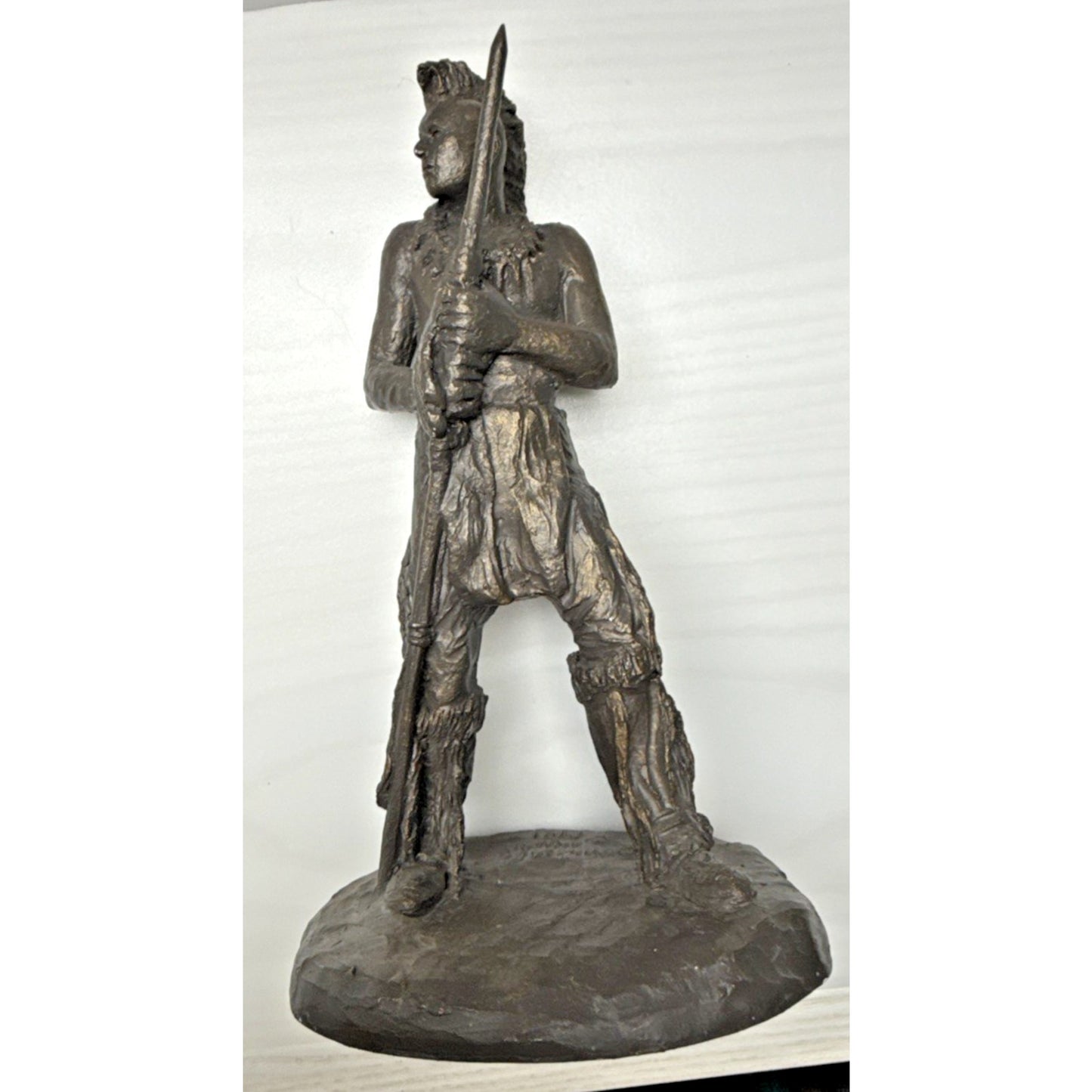 Vintage Michael Garman Sculpture 049 Bronzetone Spirit of Plains Signed As Is