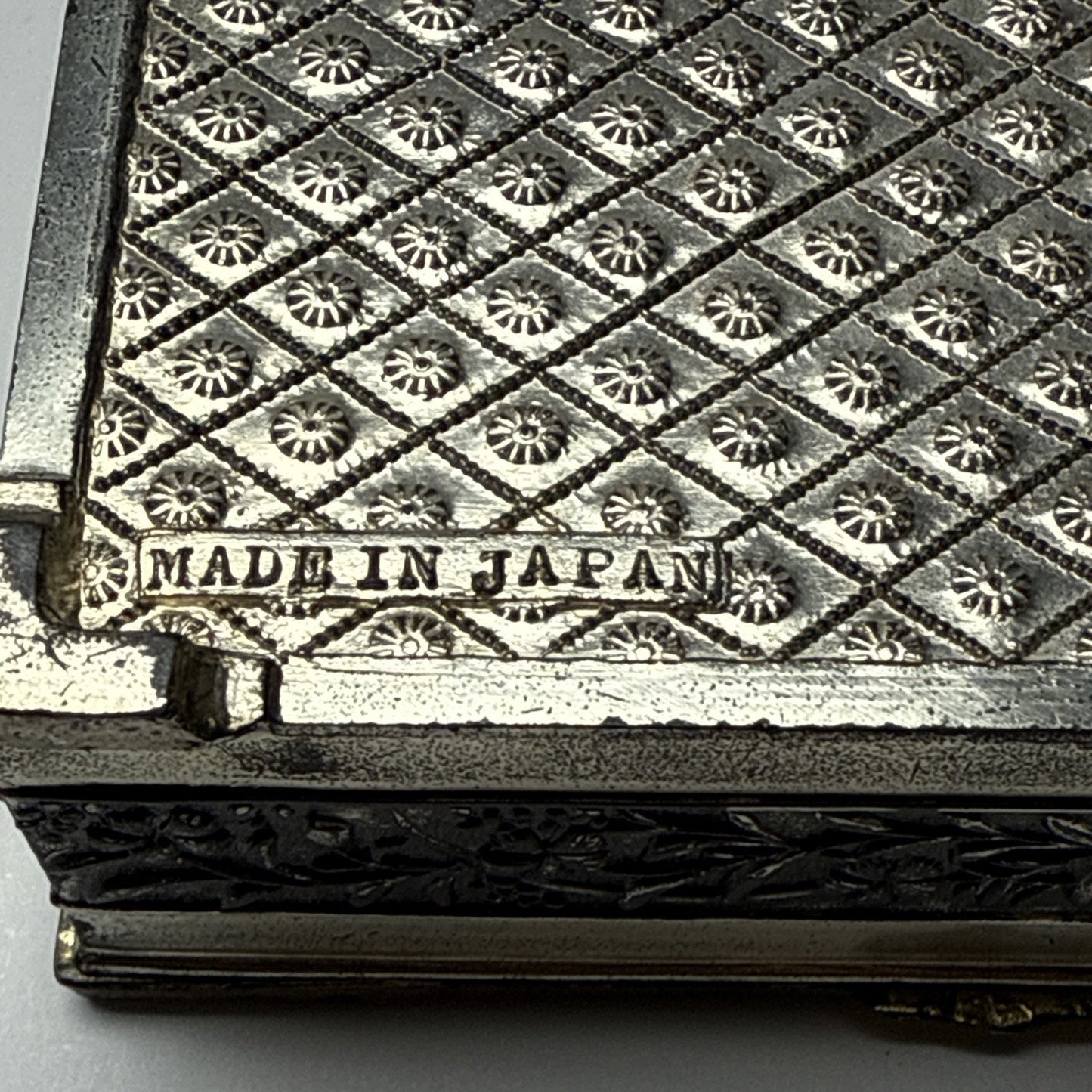 Vintage Victorian Metal Wood Cigarette Box Angel Women Ornate Japan As Is