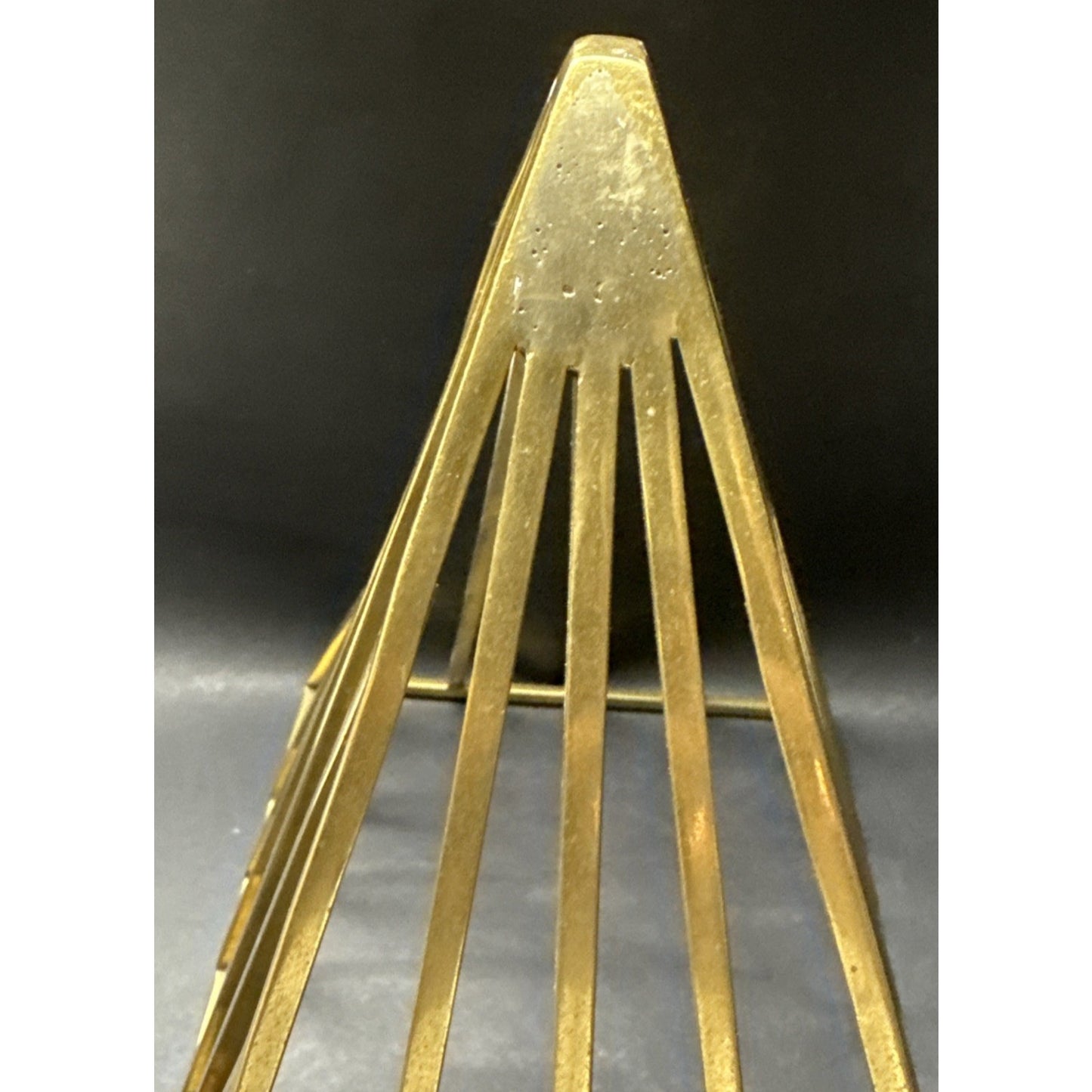 Lot of 2 Brass Geometric Architectural Pyramids Large As-Is