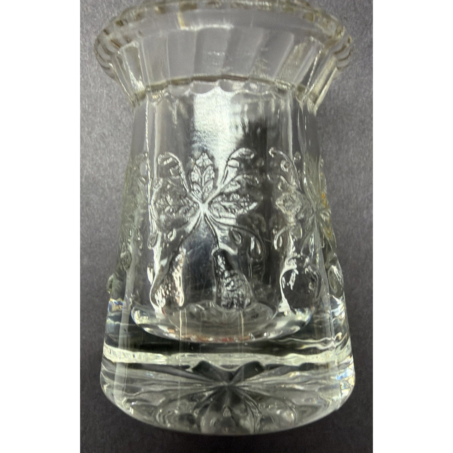 EAPG DC Jenkins Kokomo Glass Three Fruit Toothpick Match Stick Holder Glows