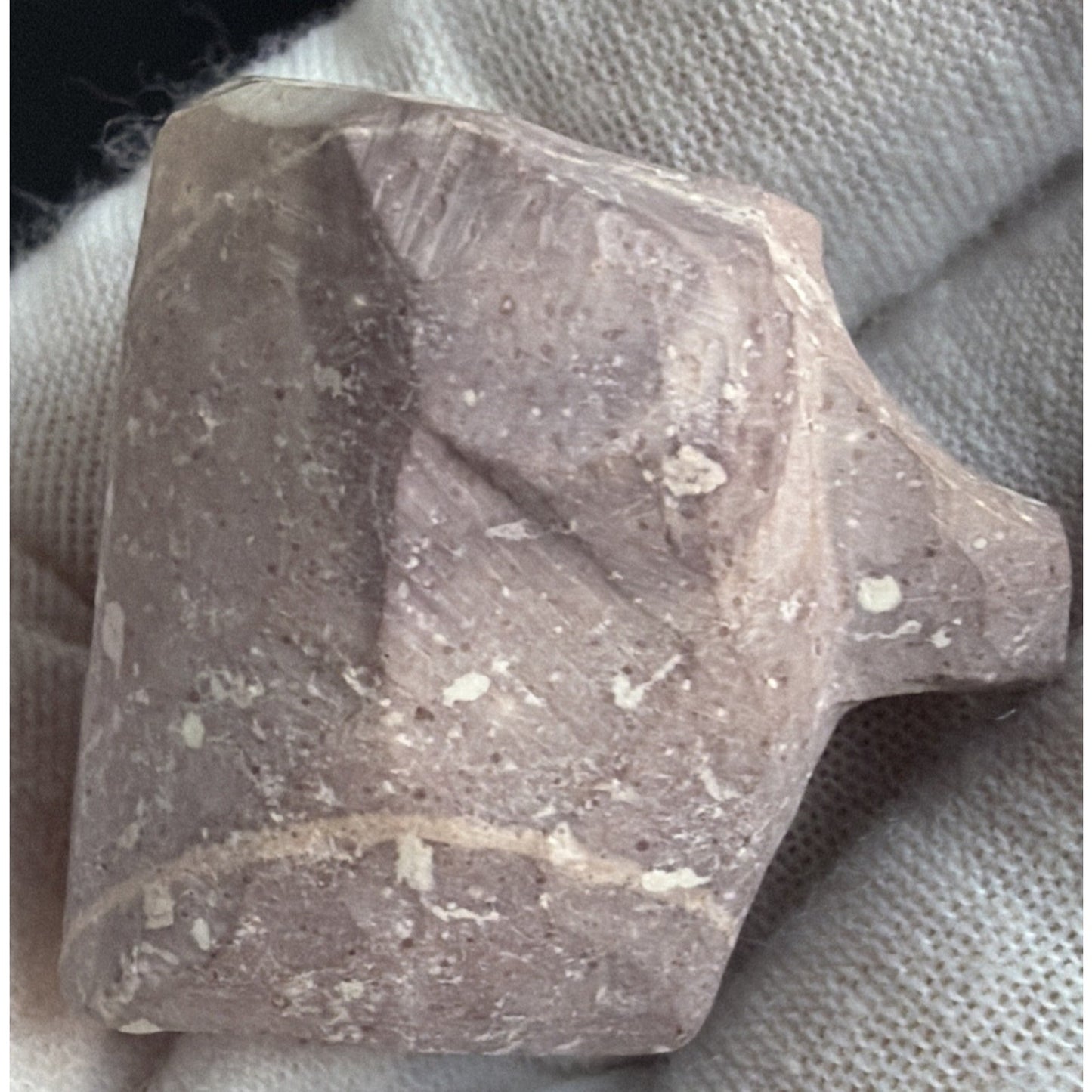 Old Native American Stone Carved Elbow Pipe L Shape Fragment Read