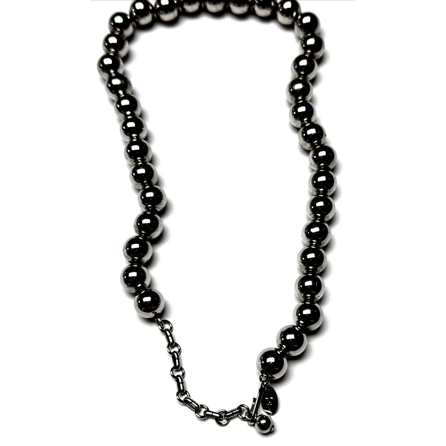 Vintage Vendome Jewelry Silver Ball Bead Necklace Chain Adjustable