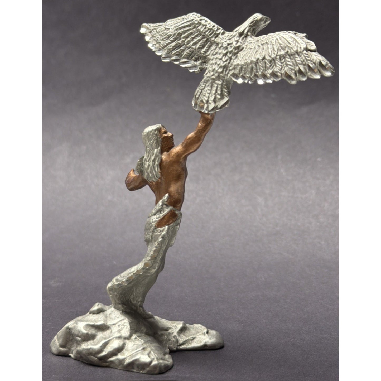 A Silierbok MWFP Masterworks Eagles Flight Gift Native American Pewter Figurine