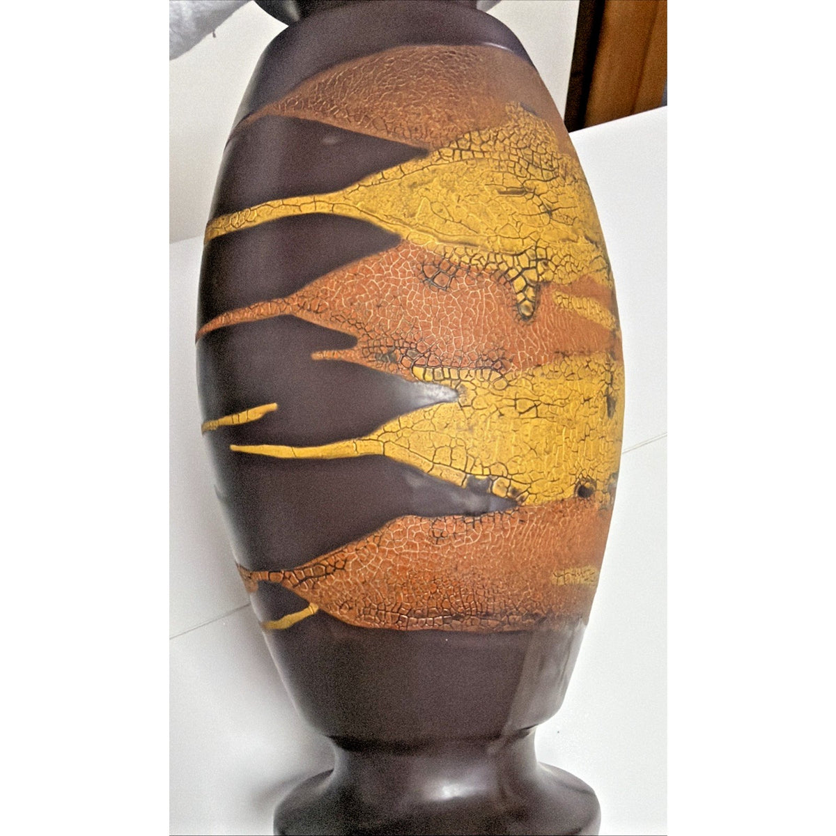 MCM Royal Haeger Art Pottery Craftsman Earth Wrap Glaze Large Vase Craftsman