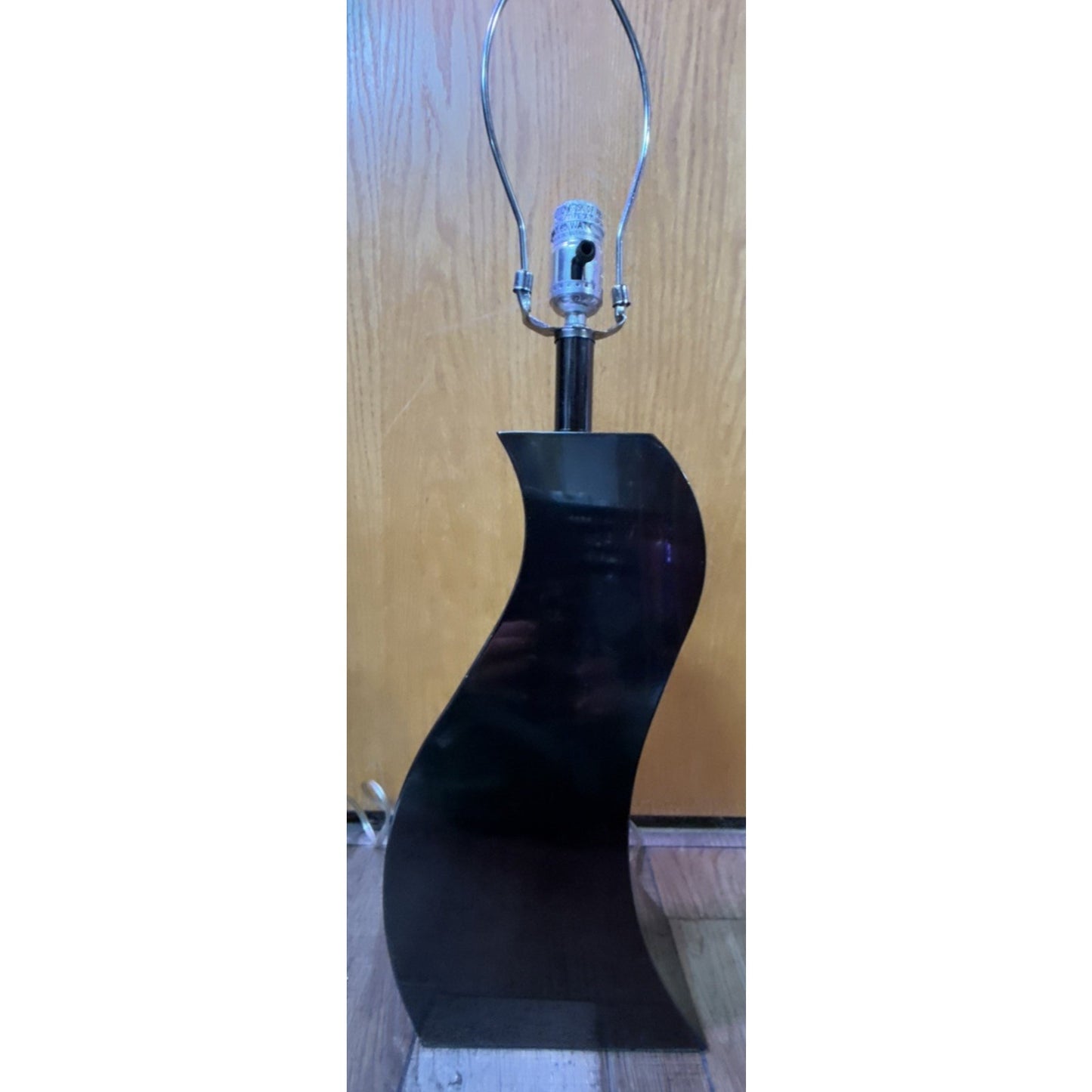 Modernist Chrome Lamp S Shape Wave Mirrored Lamp Large As Is