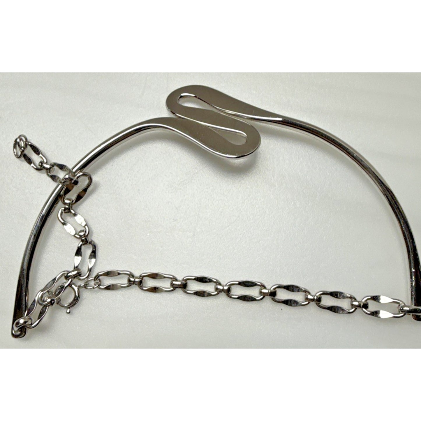 Vintage Napier Modernist Silver Tone Twisted Collar Necklace