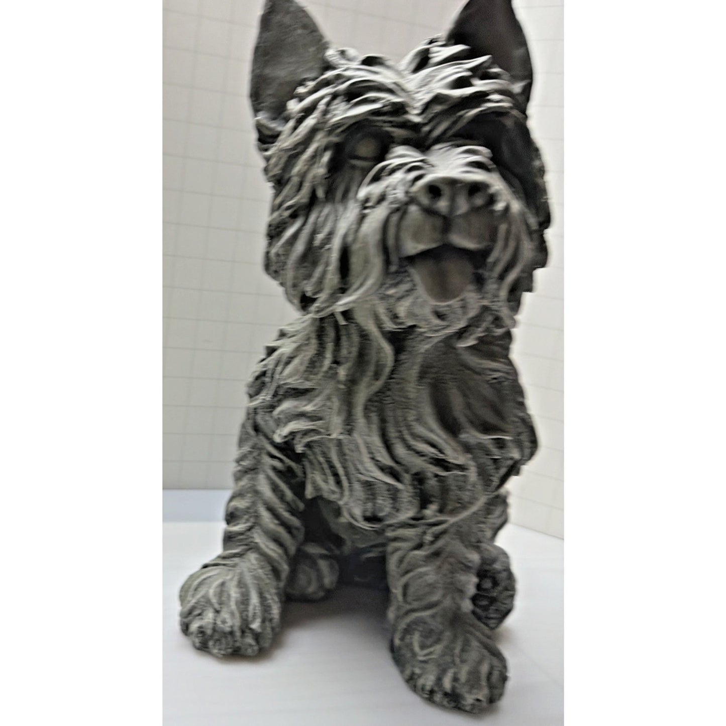 Westie Cairn Terrier Dog Outdoor Statue Large Resin Stone Grey As Is