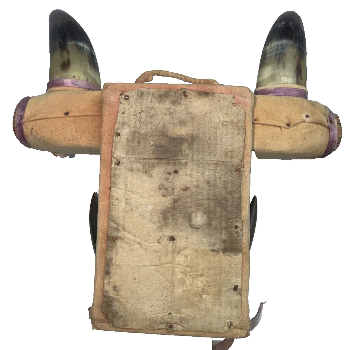 Western Primitive Style Bullhorn Hat Coat Rack Large Wall Hanging As Is