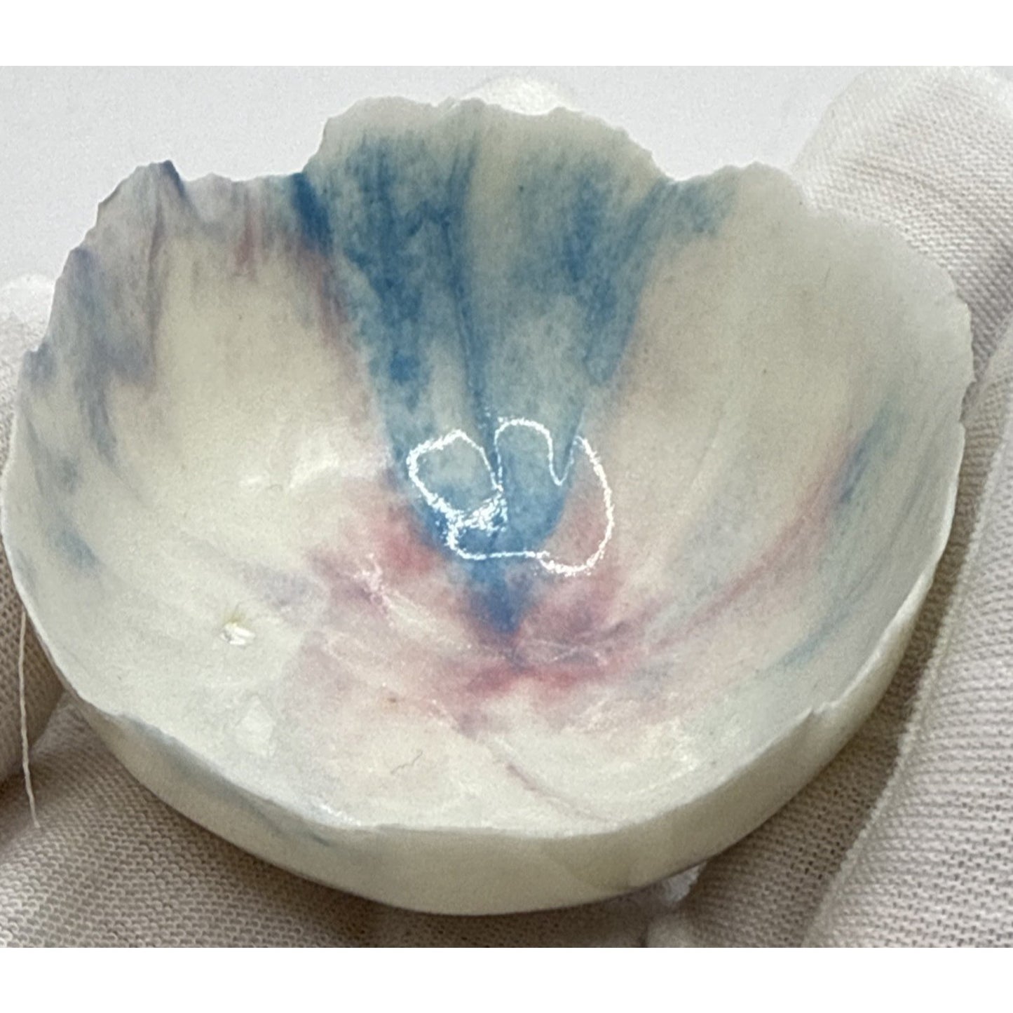 Peter Clark Pottery Fairy Dish Bowl New Zealand Porcelain Rough Edge As-Is