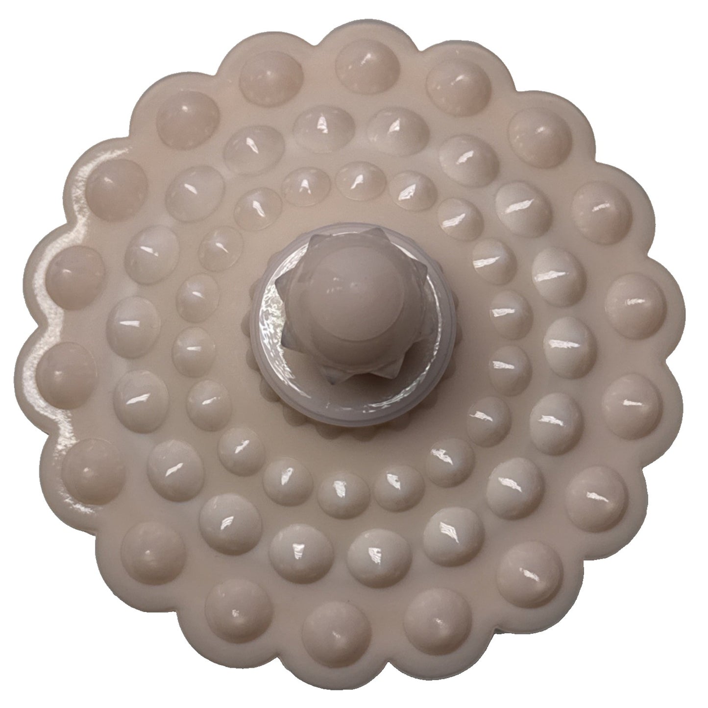 Rare Fenton Pastel Pink Rose Milk Glass Hobnail Candy Dish Powder Jar Lid As-Is