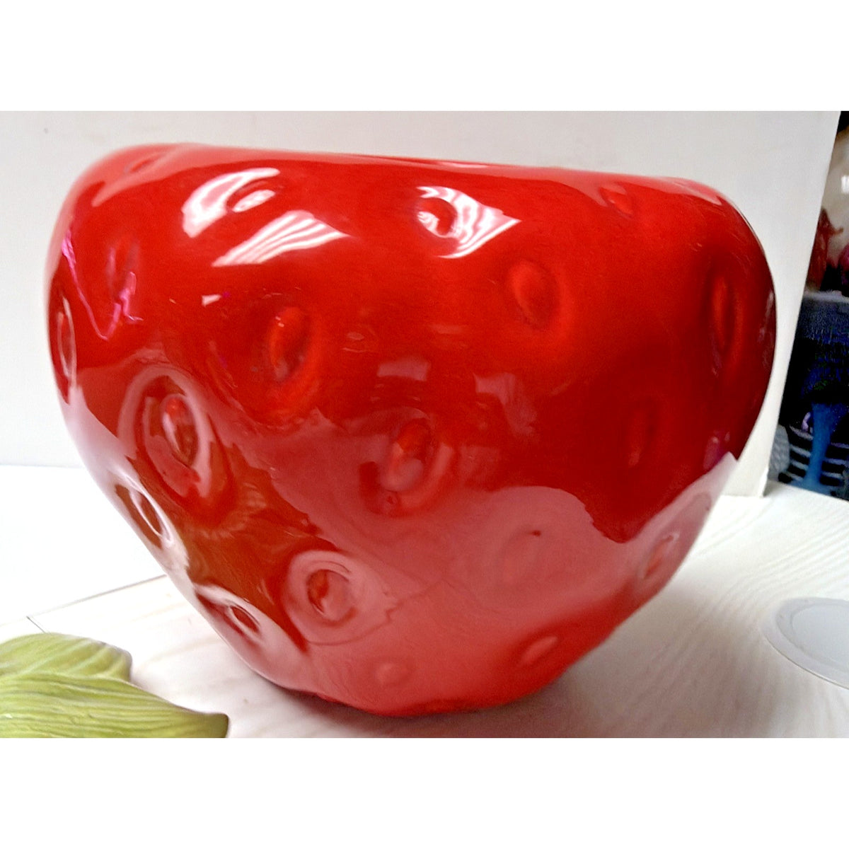 Vintage Metlox Pottery Poppy Trail Strawberry Cookie Jar Ceramic Canister 9"