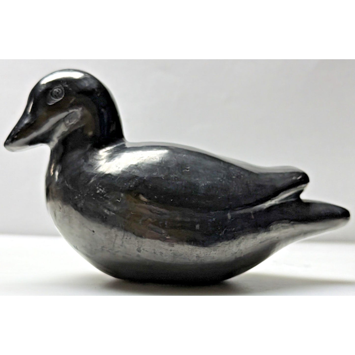 Vintage Oaxaca Barro Negro Mexican Black Clay Pottery Goose Duck Bird Sculpture