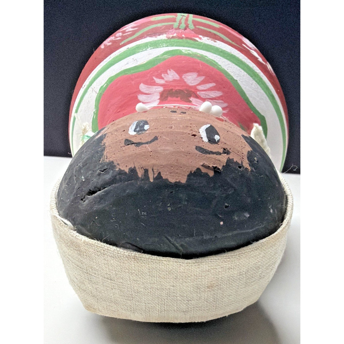 Folk Art Baja California Norte Pottery Girl Terracotta Clay Figurine As Is