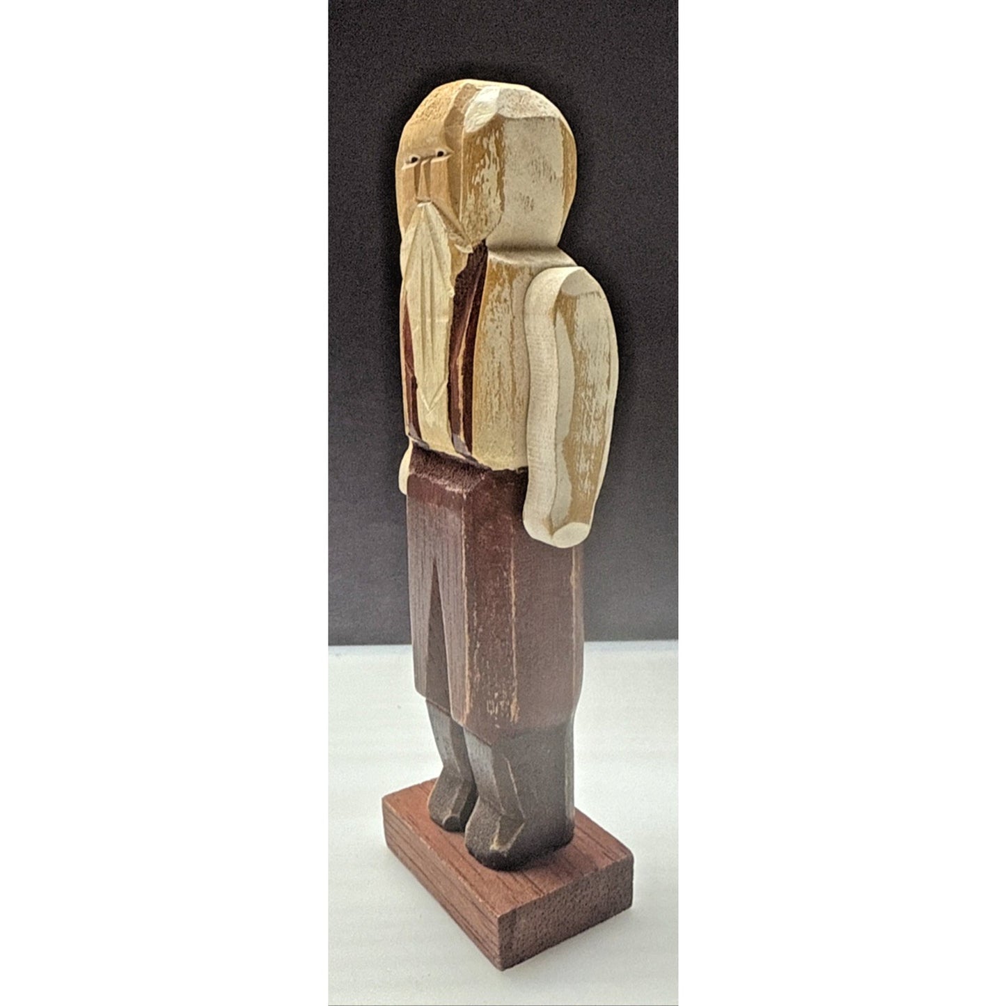 Vintage MeraVic Christmas Wood Carved Santa Claus Painted Jointed Read