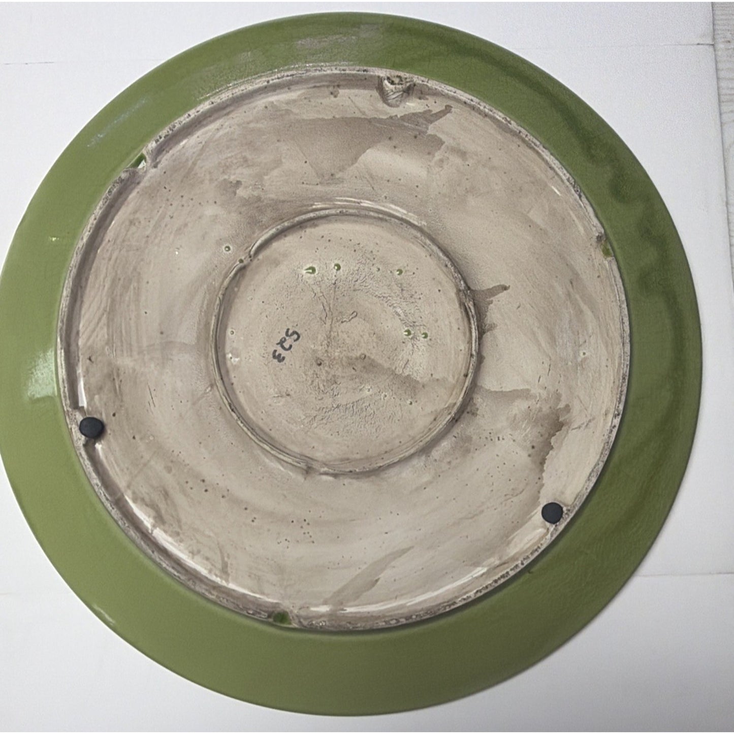 MCM En Franco Guadalajara Pottery Charger Tray Large Crackle Glaze Botanical