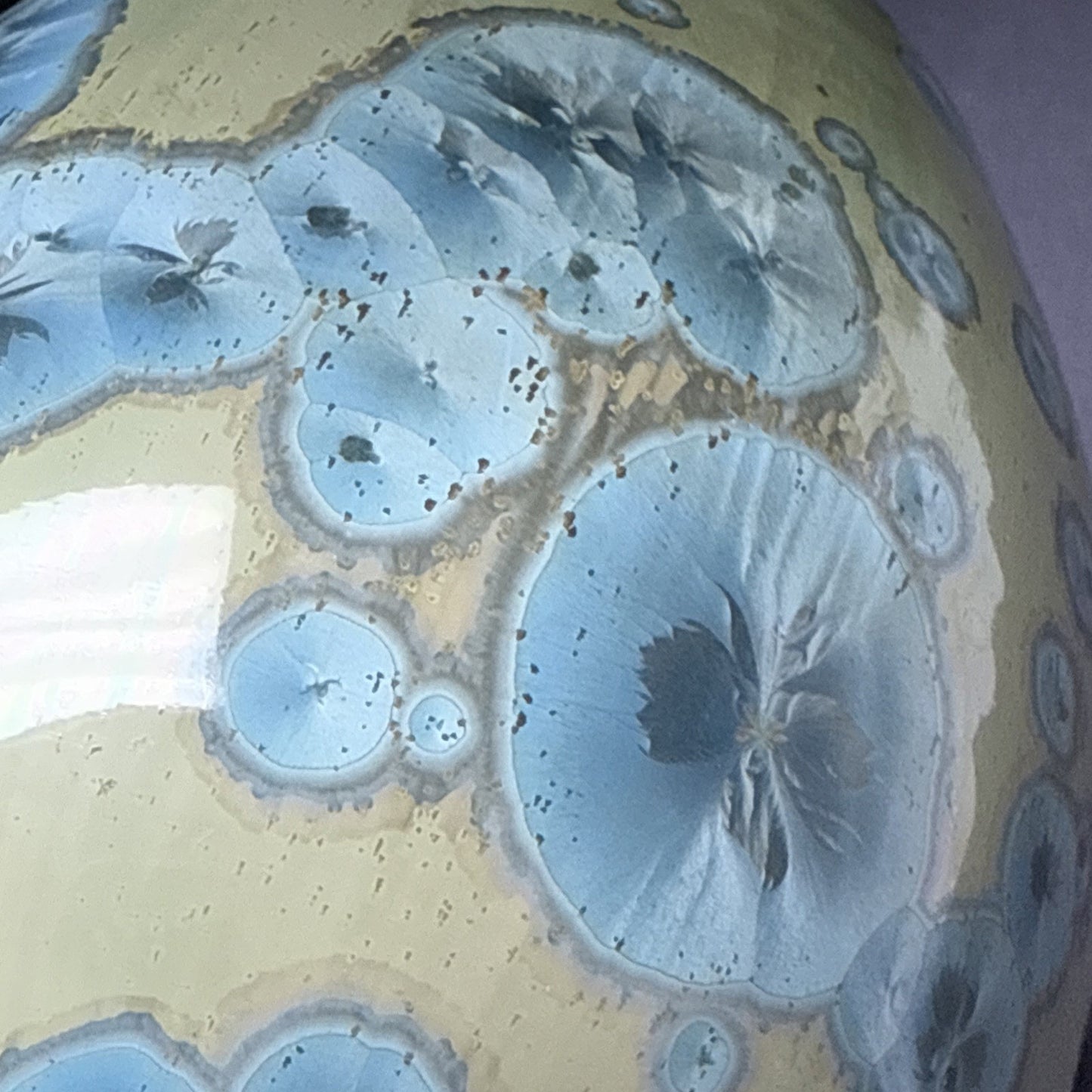 Modern Studio Art Pottery Crystalline Glaze Vase Weed Pot Blue Green As Is