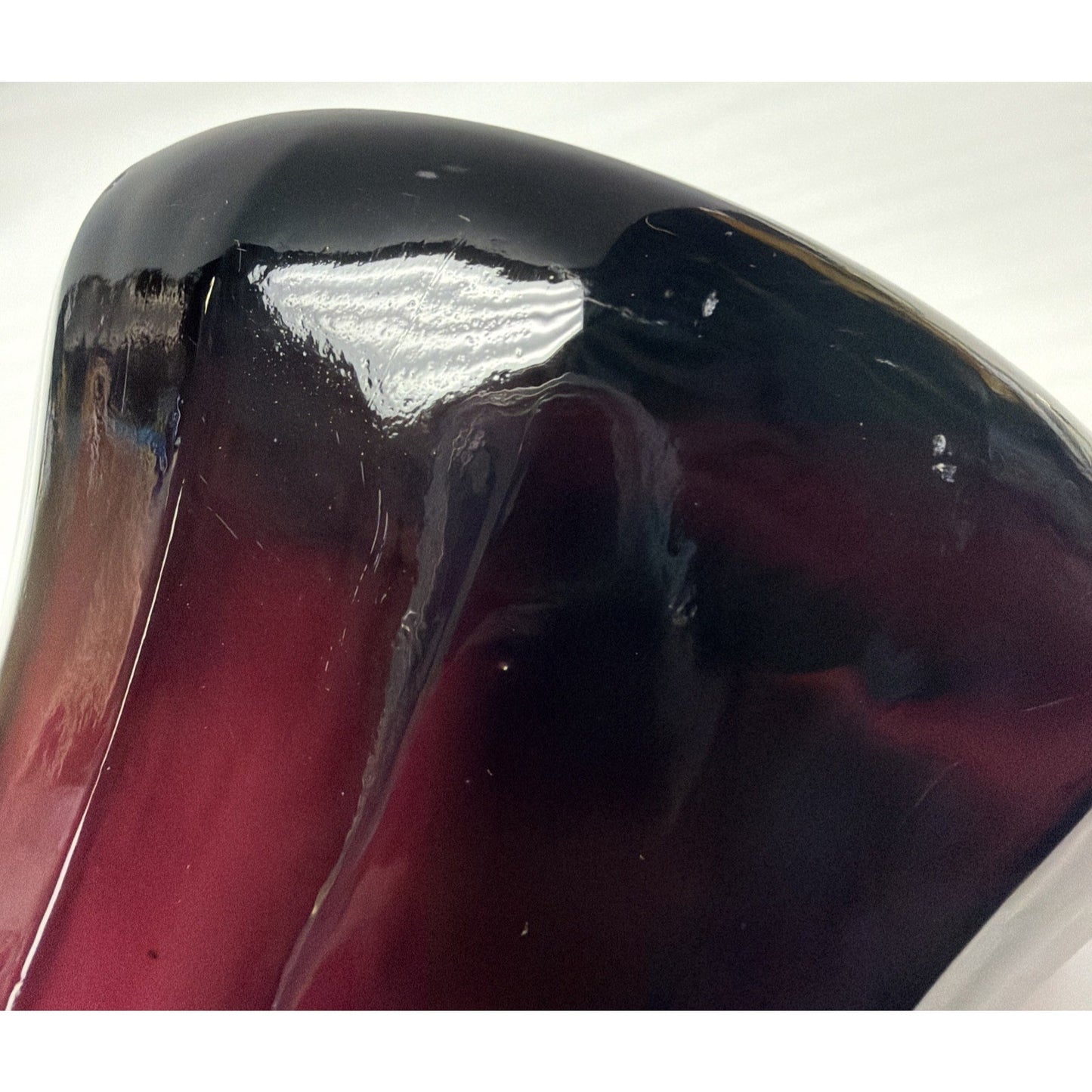 MCM Empoli Glass Purple Amethyst Genie Bottle Decanter Ribbed Optic No Stopper