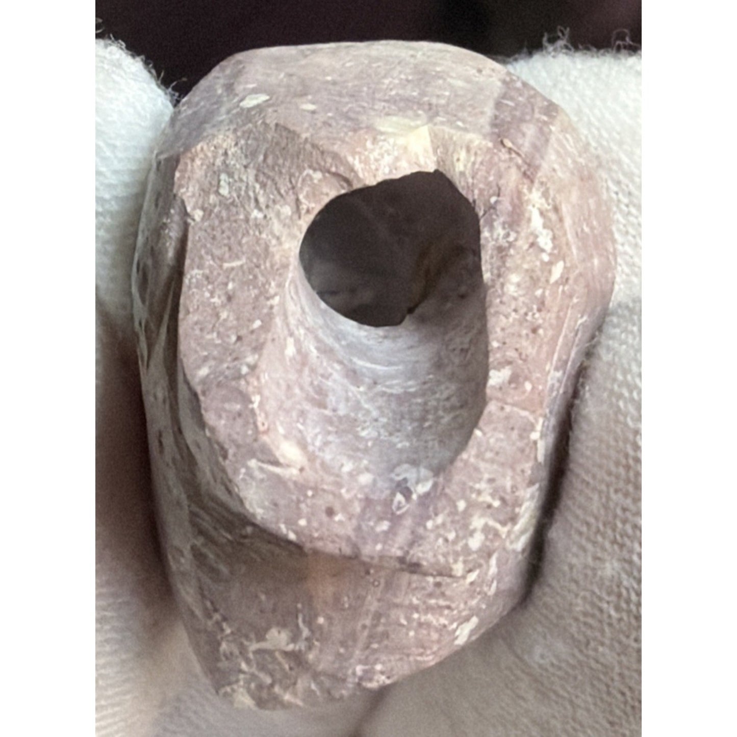Old Native American Stone Carved Elbow Pipe L Shape Fragment Read