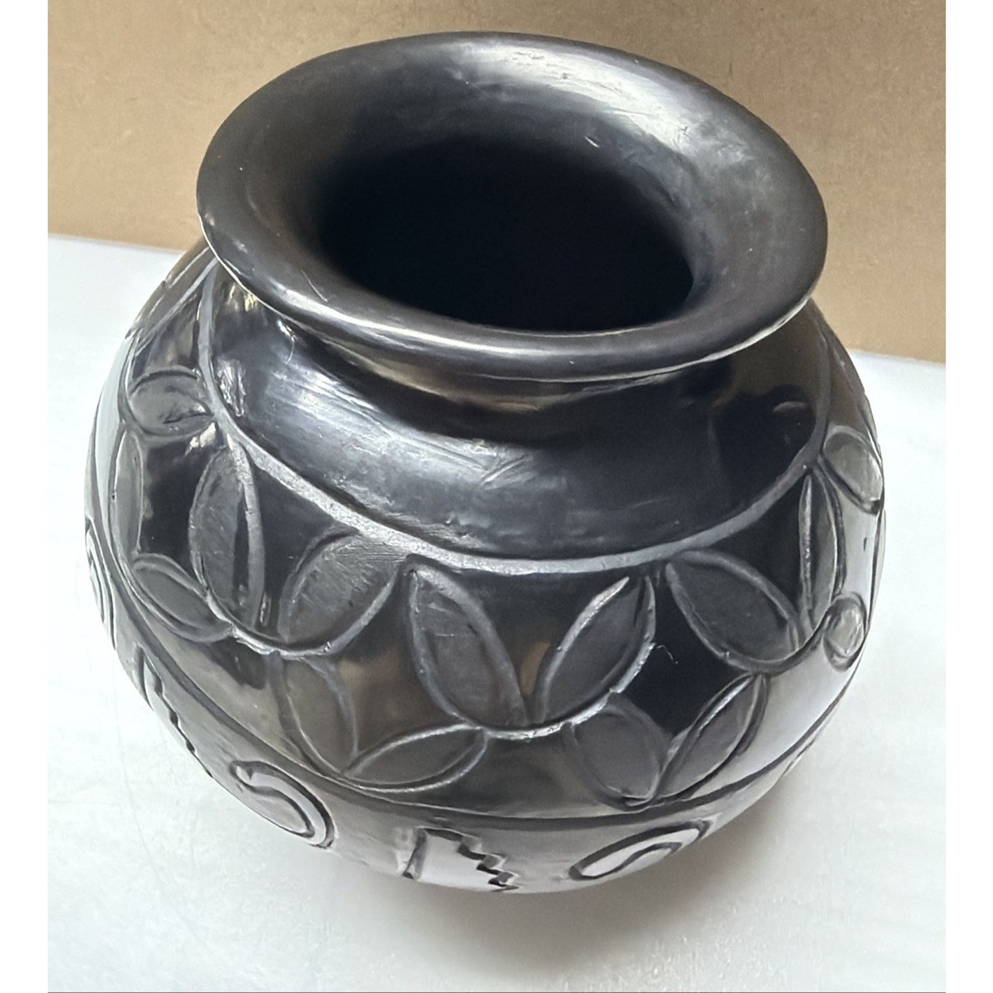 Vintage Dona Rosa Barro Negro Oaxaca Black Clay Pottery Vase Mexico