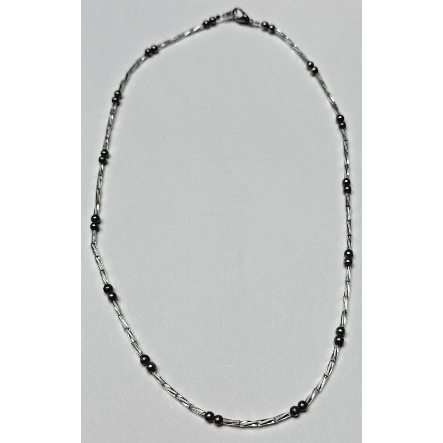 Vintage Twisted Liquid Silver Bead Ball Necklace