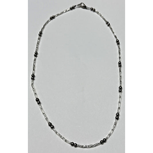 Vintage Twisted Liquid Silver Bead Ball Necklace