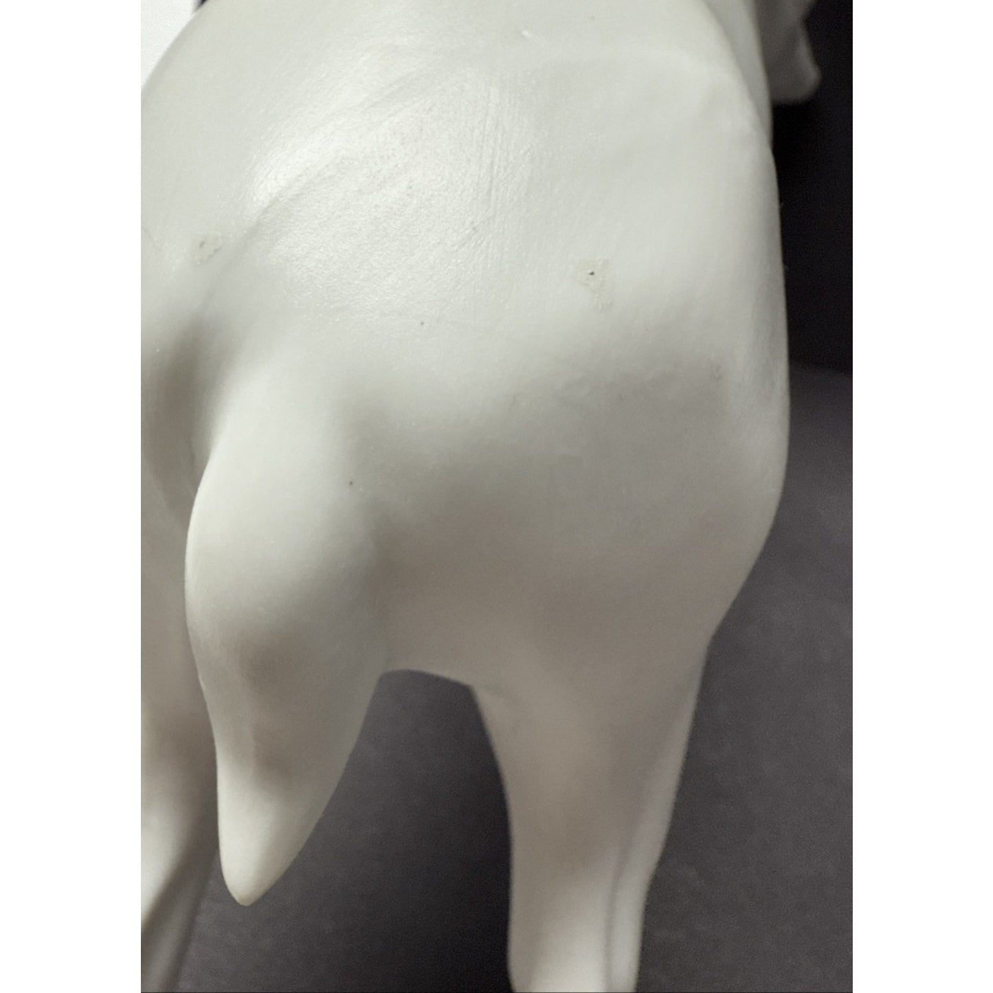 Vintage Dept 56 Snowy White Porcelain Doe Deer Sleigh Bell Statue