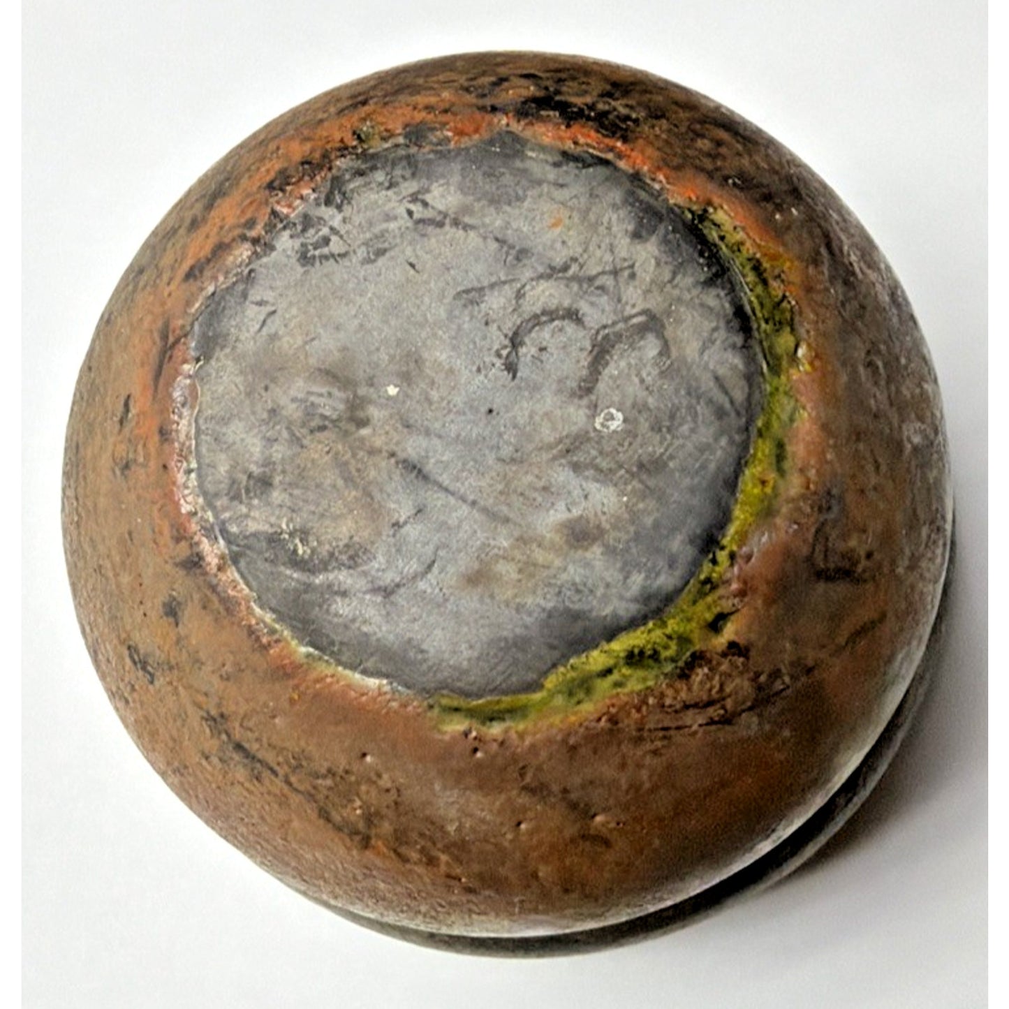 Old Raku Studio Art Pottery Glazed Abstract Fired Vase Planter Bowl