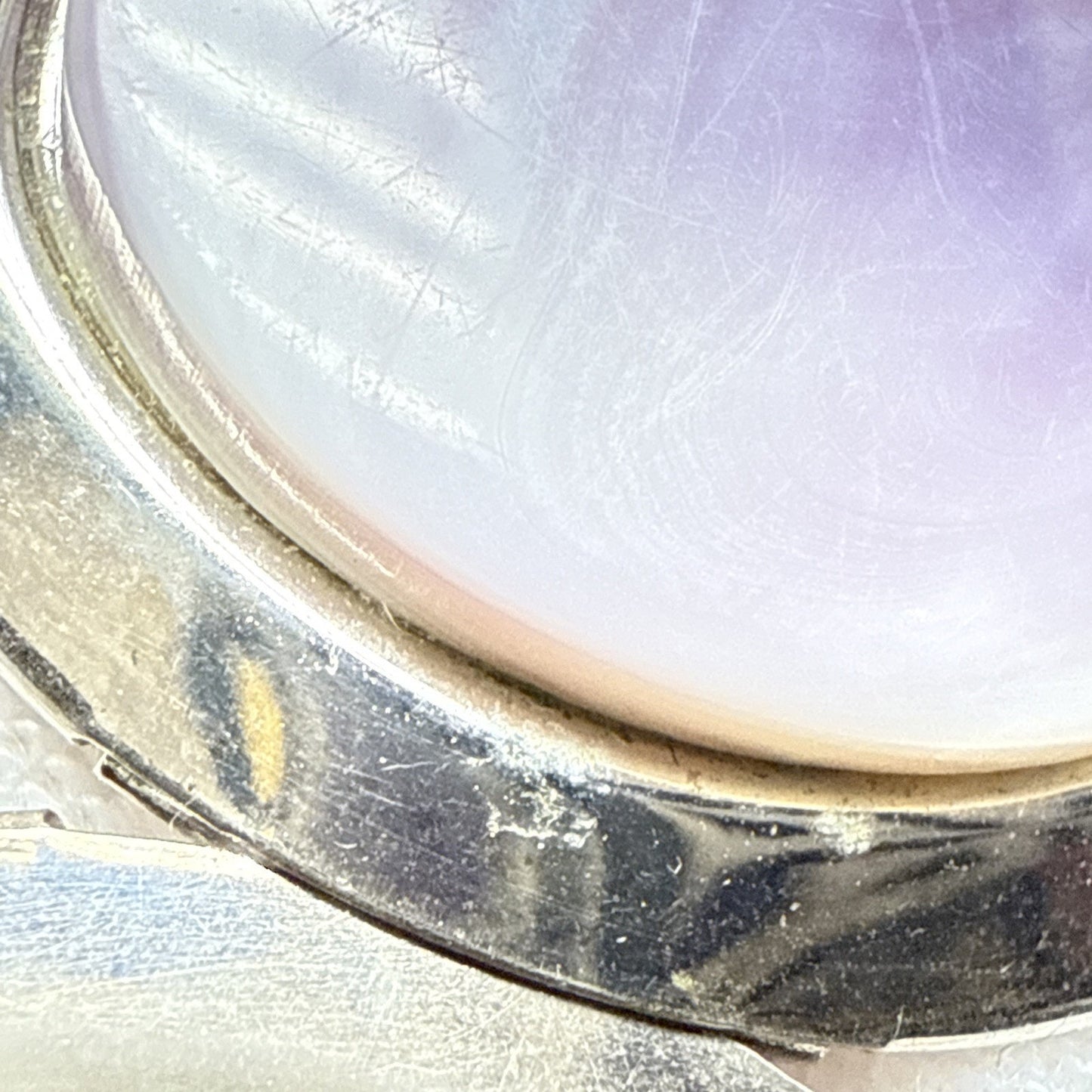 Vintage Purple Amethyst Stone Pendant Locket Silver Tone As Is