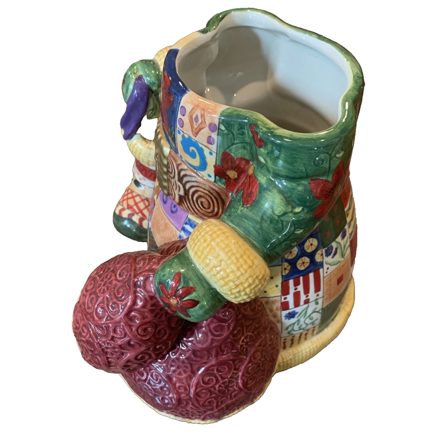Studio Nova Mikasa Old World Santa Classic Ceramic Cookie Jar Patchwork Quilt