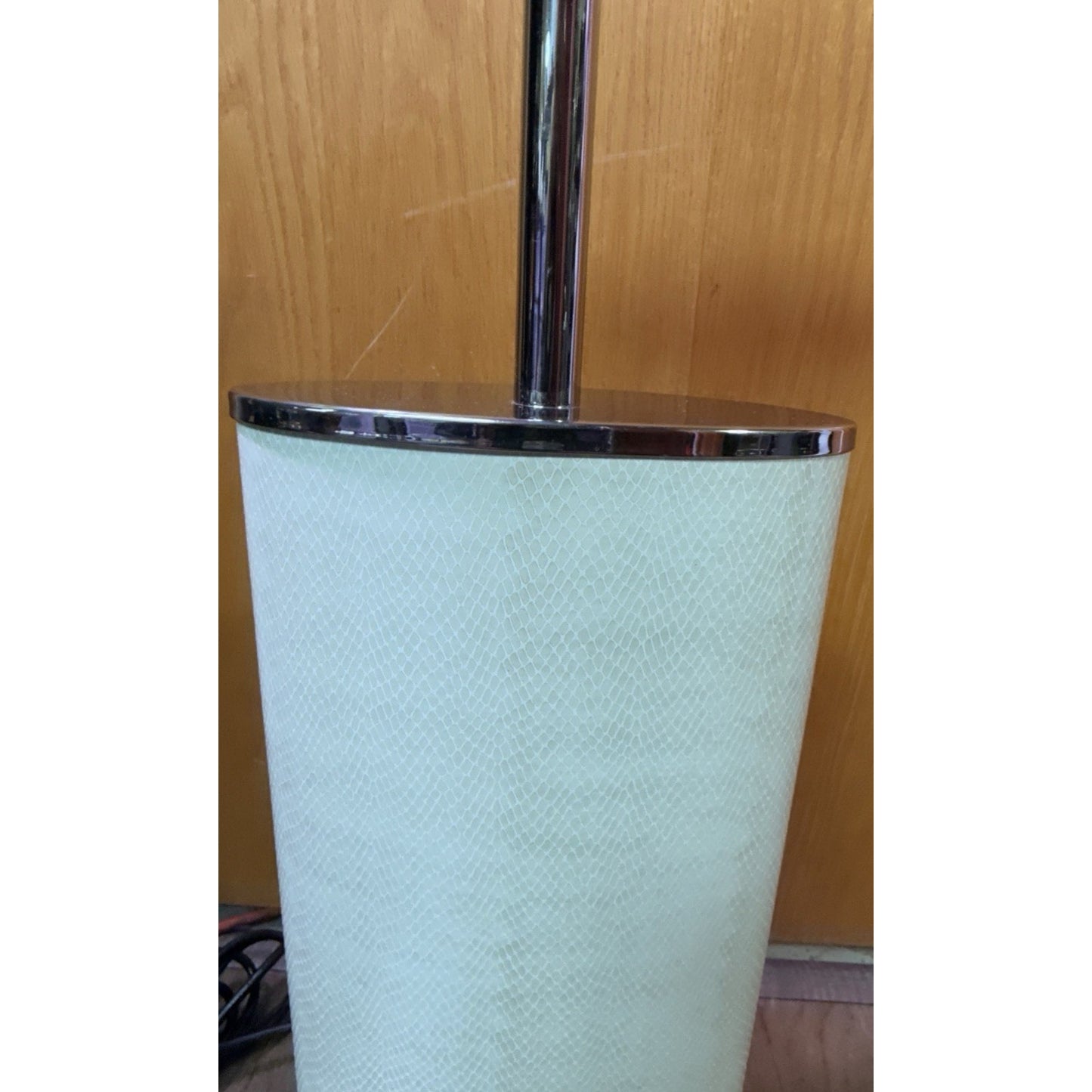 MCM Leather Snakeskin Lamp Push Button Double Light Push Button Plug In As Is