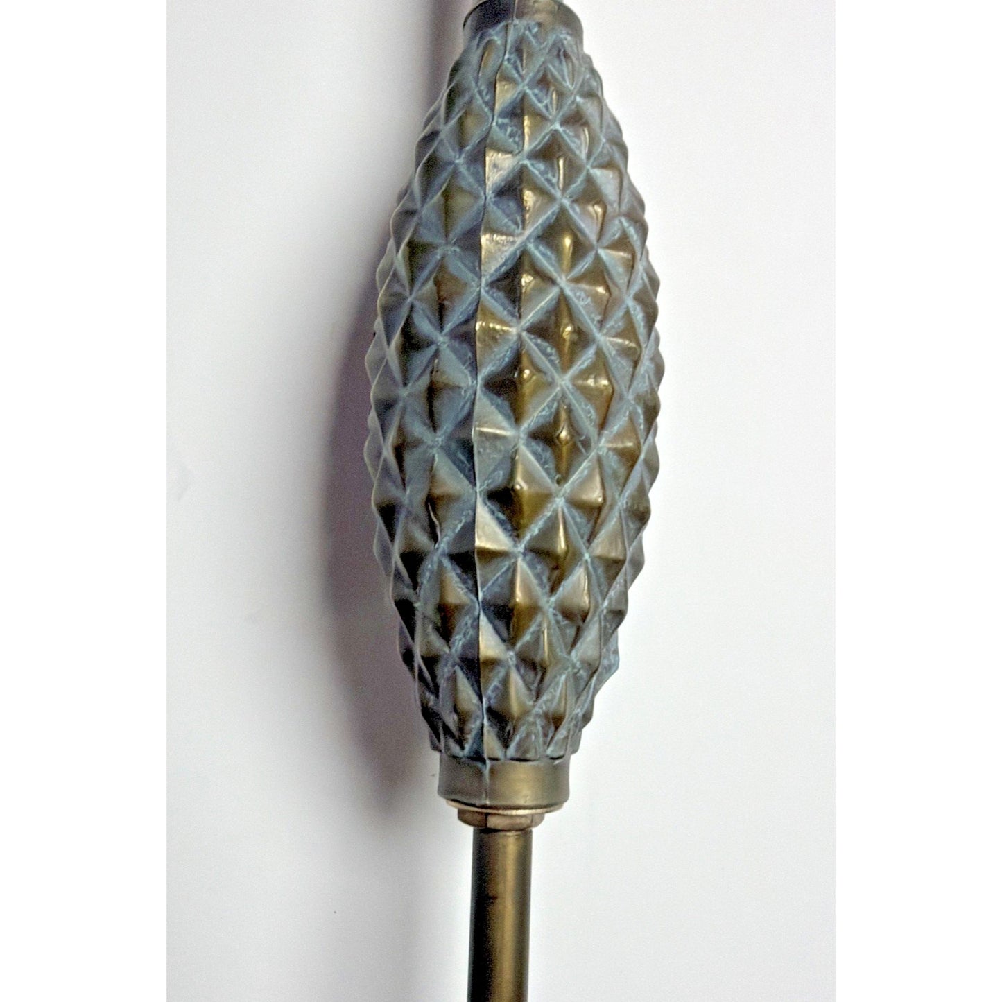 MCM Wescal Tall Cast Metal Bronze Lamp Pineapple Sculptural Footed Lily As Is