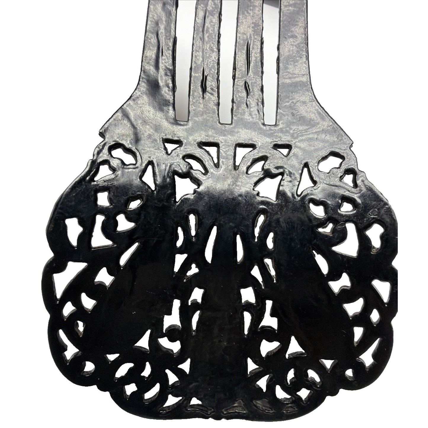 Art Deco Black Mantilla Hair Comb Celluloid Ornate Spanish Style