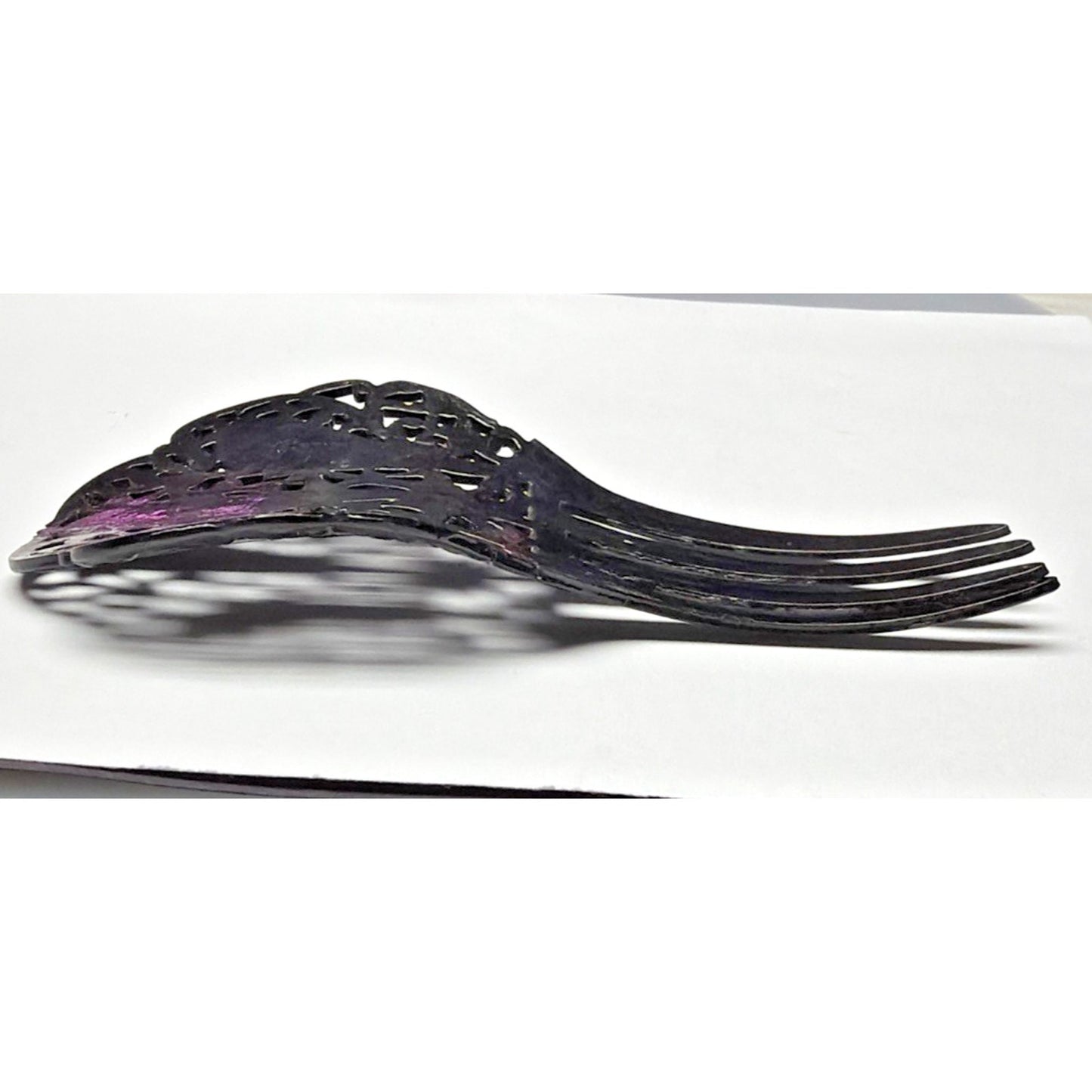 Art Deco Black Mantilla Hair Comb Celluloid Ornate Spanish Style