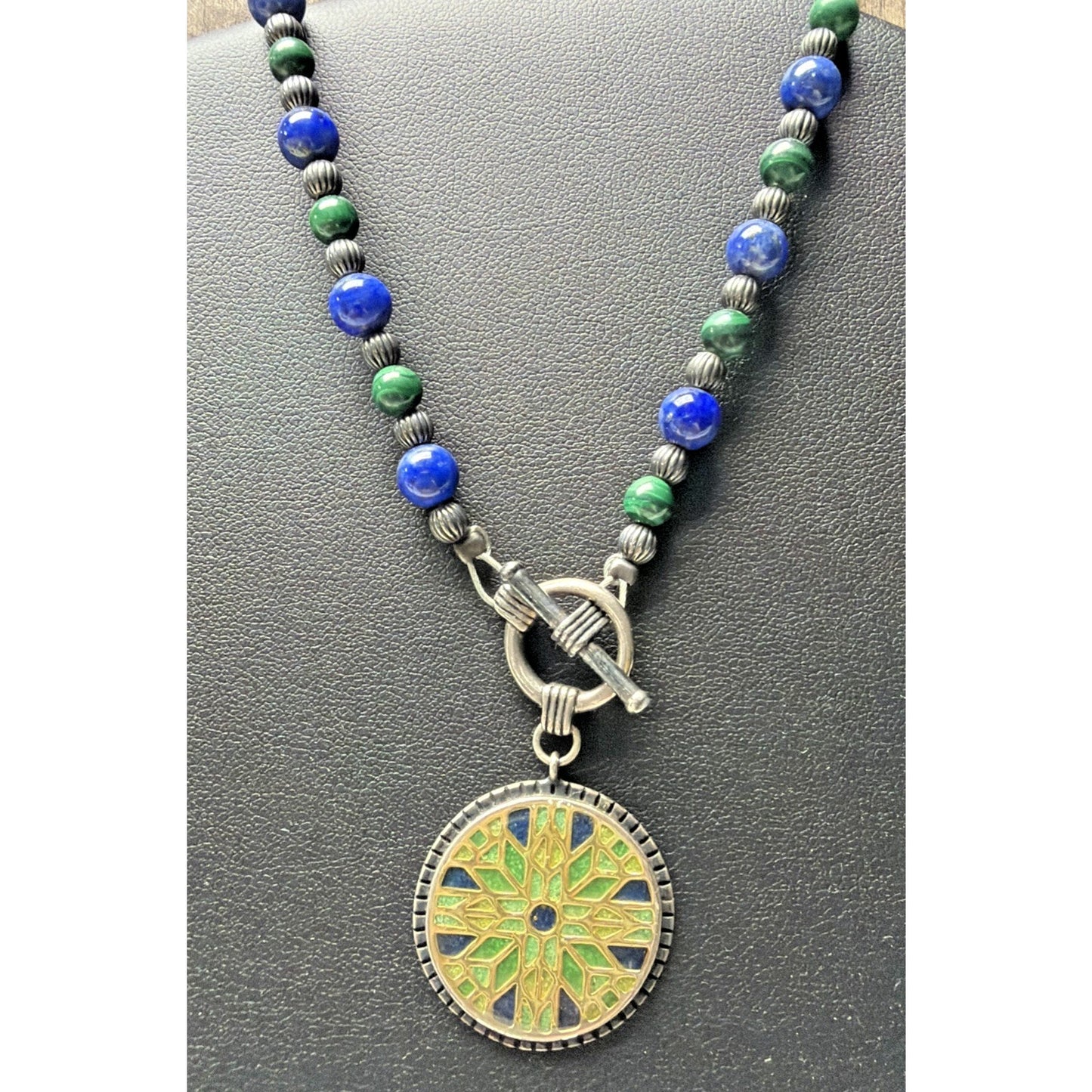 Carolyn Pollack Sterling Cross Pendant Inspirational Toggle Necklace Beaded