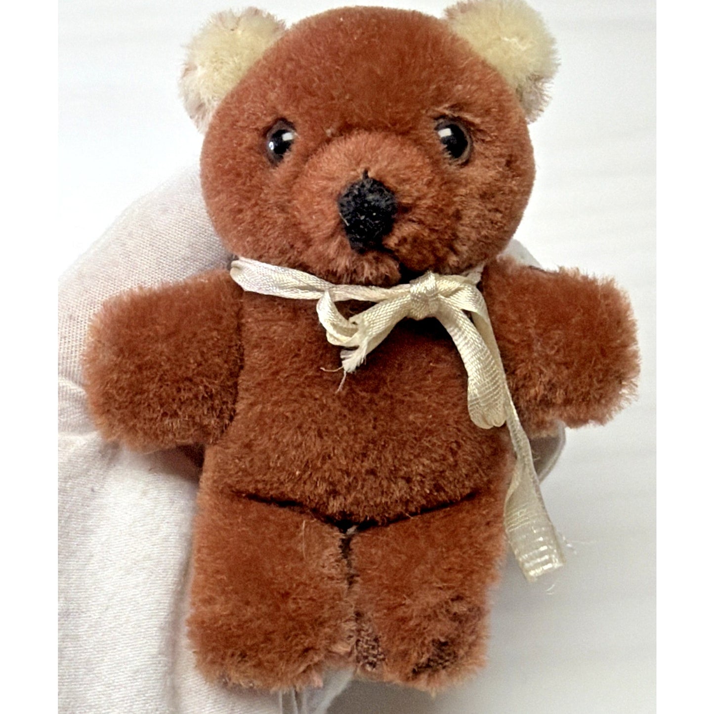 Old Teddy Bear Mohair Wool Mini 4" Shanghai Dolls Factory Two Tone As Is