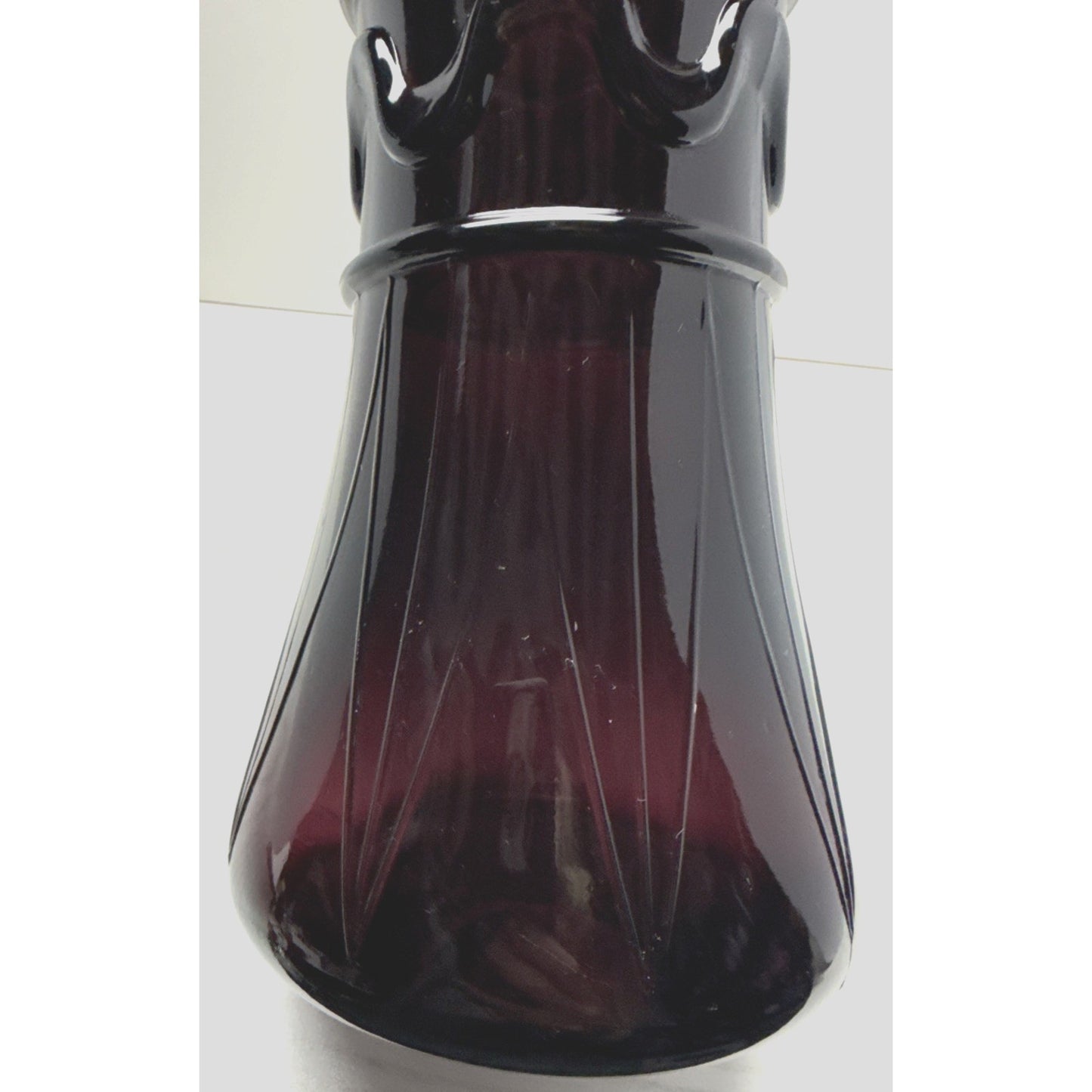 MCM Italy Empoli Glass Genie Bottle Decanter Purple Amethyst No Stopper As Is