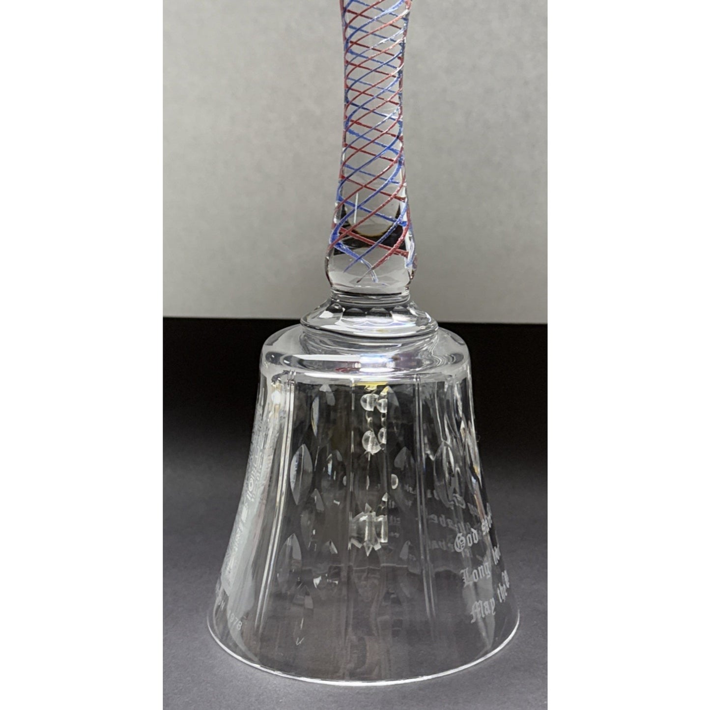 Vtg Royal Doulton Coronation Queen Elizabeth II Crystal Bell Swirl Handle Signed