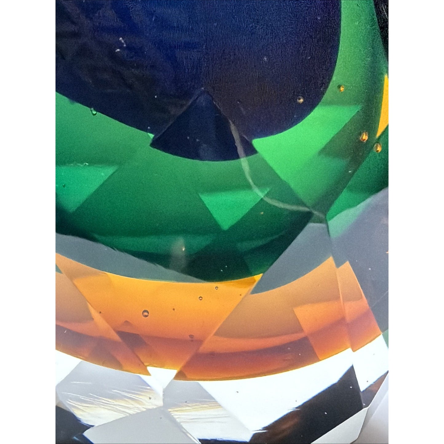 Murano Glass Alessandro Mandruzzato Sommerso Faceted Teardrop Paperweight As Is