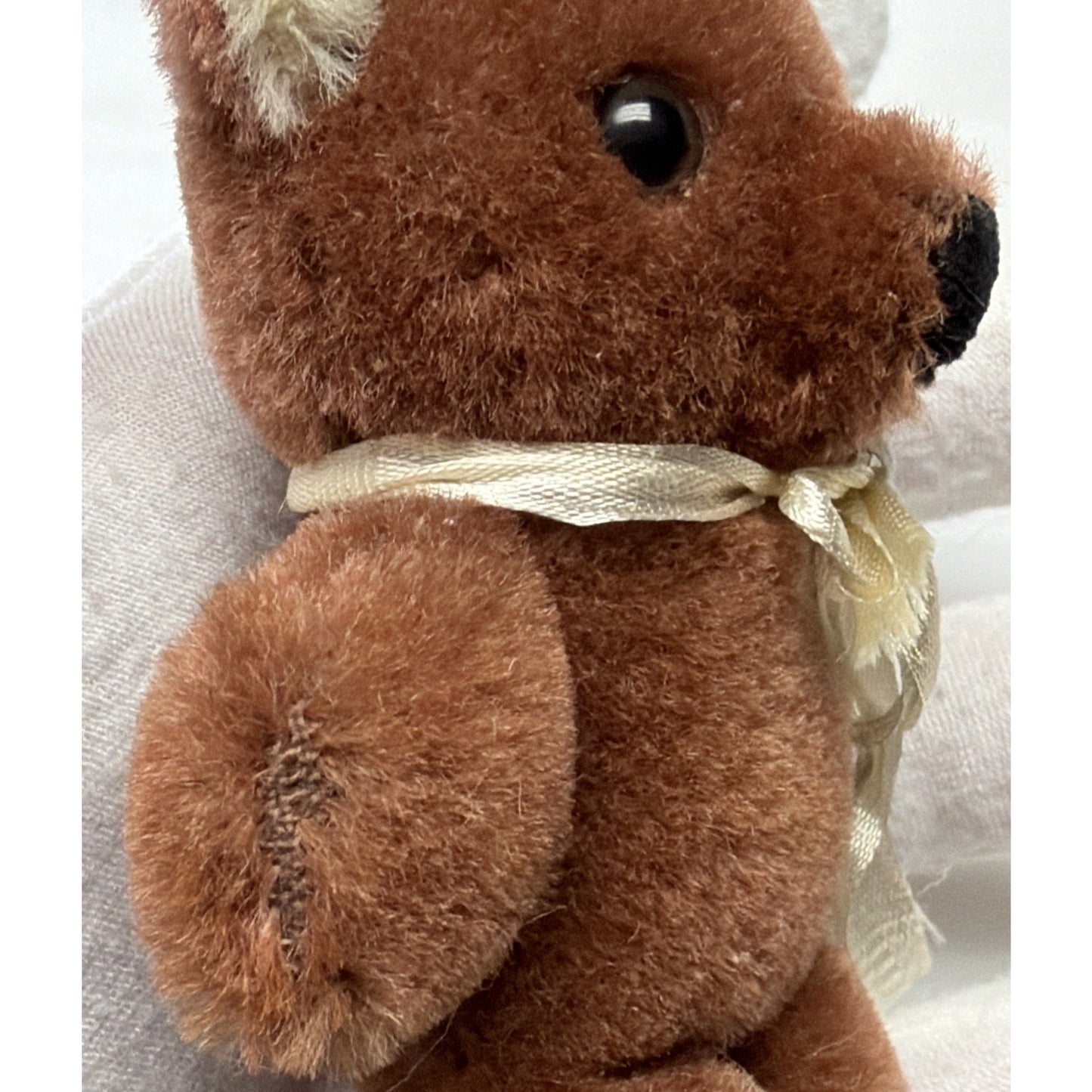 Old Teddy Bear Mohair Wool Mini 4" Shanghai Dolls Factory Two Tone As Is