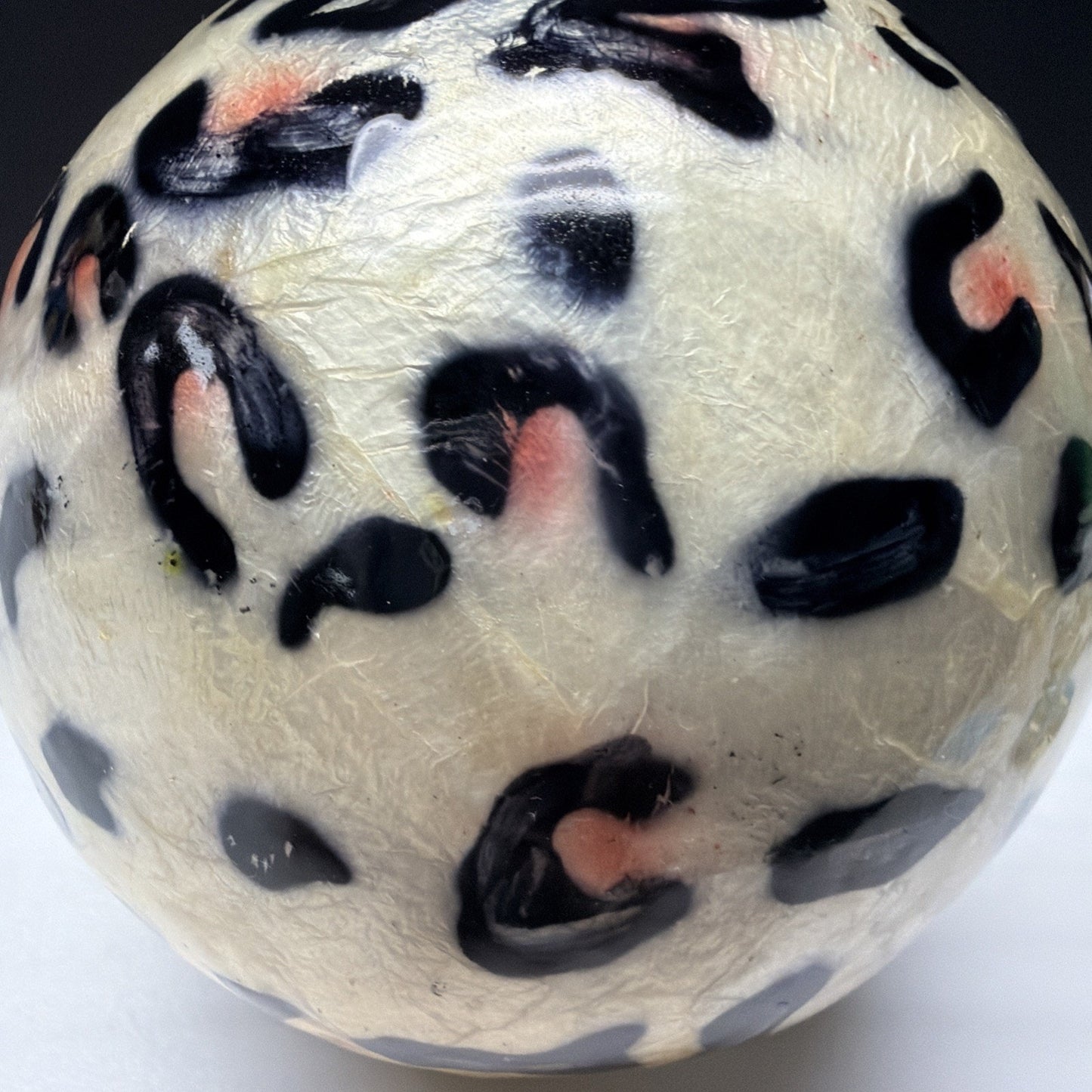Vintage Leopard Print Capiz Shell Orbs Sphere Ball