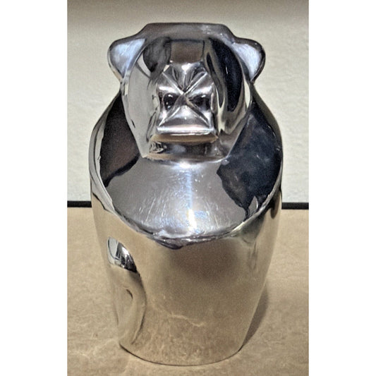 MCM Cast Metal Aluminum Chrome Lion Paperweight Statue Heavy Ornament