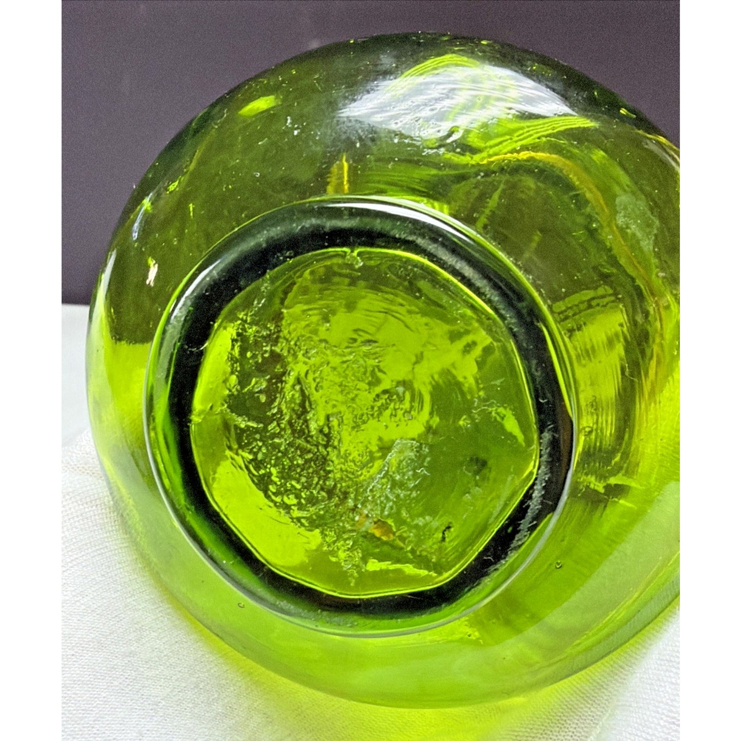 Antique Moser Bohemian Blown Glass Hand Painted Enamel Green Hinged Trinket Box