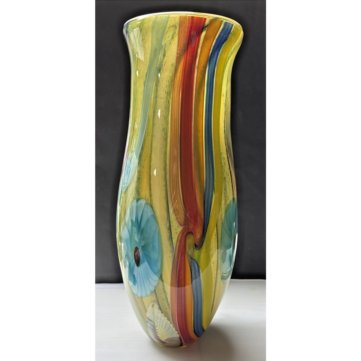 Vtg Cristalleria Ann Primrose D'Arte Murano Abstract Vase Millefiori Sommerso