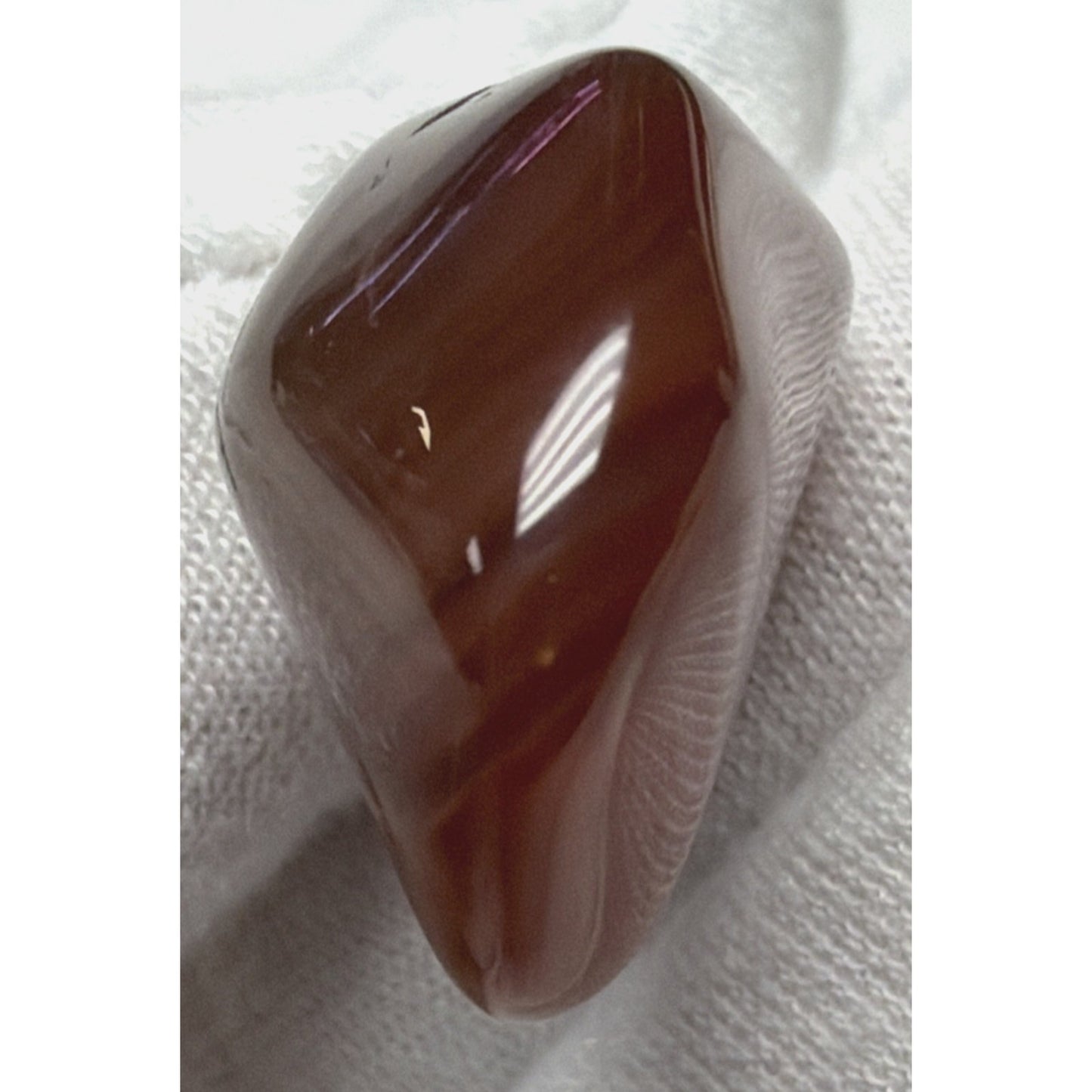 Vintage Carnelian Agate Banded Stone Pendant Charm Polished