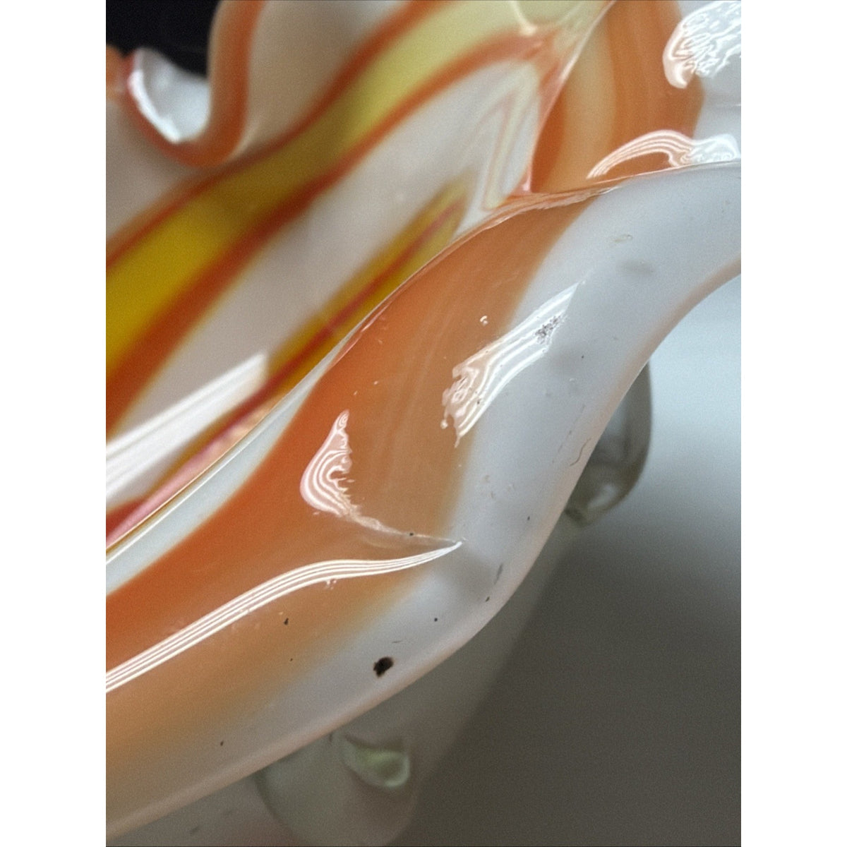 MCM Murano Art Glass Bowl Ashtray Abstract Freeform Cased Sommerso