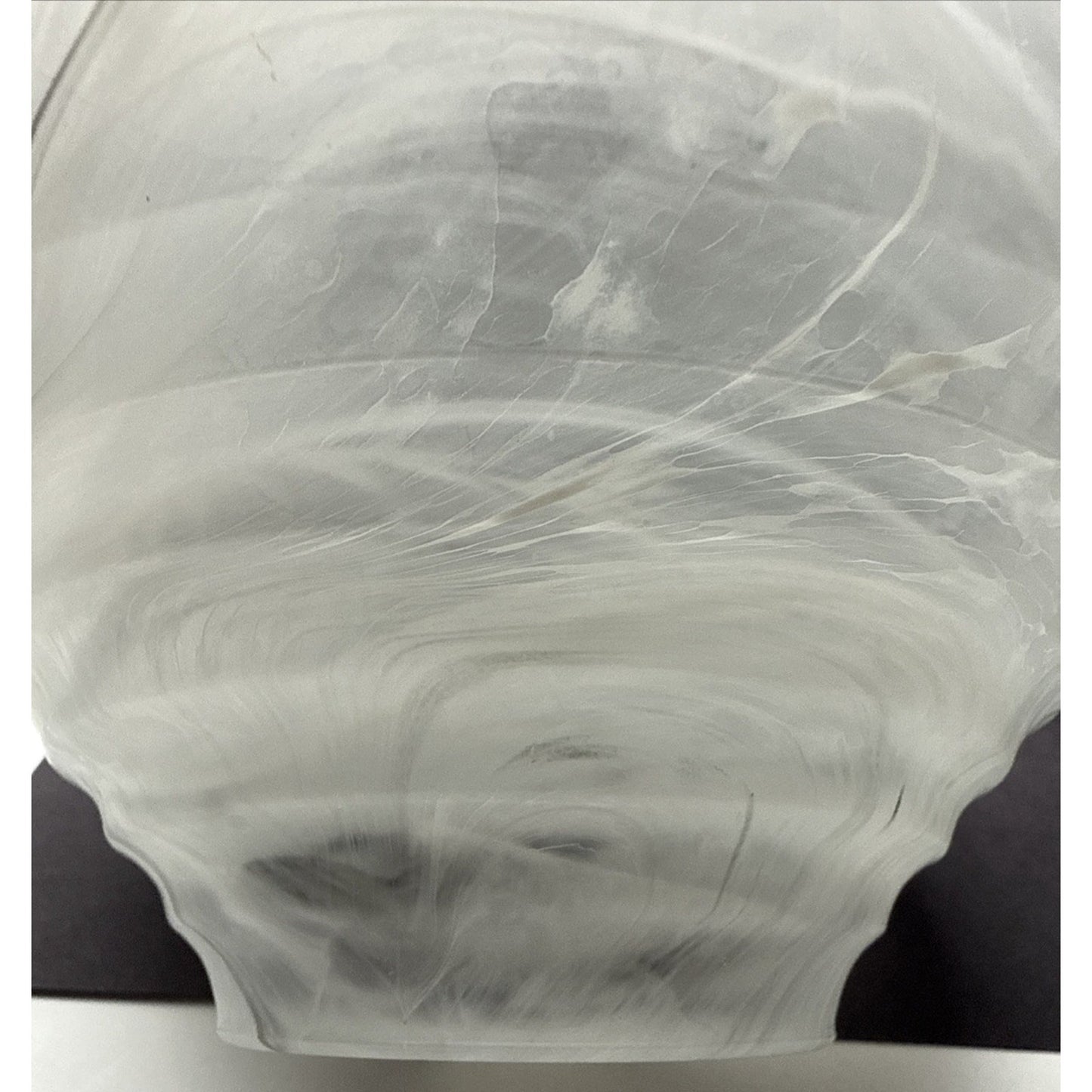 MCM Germany Marble Art Glass Ribbed Vase Smokey Rings Abstract Swirl As Is