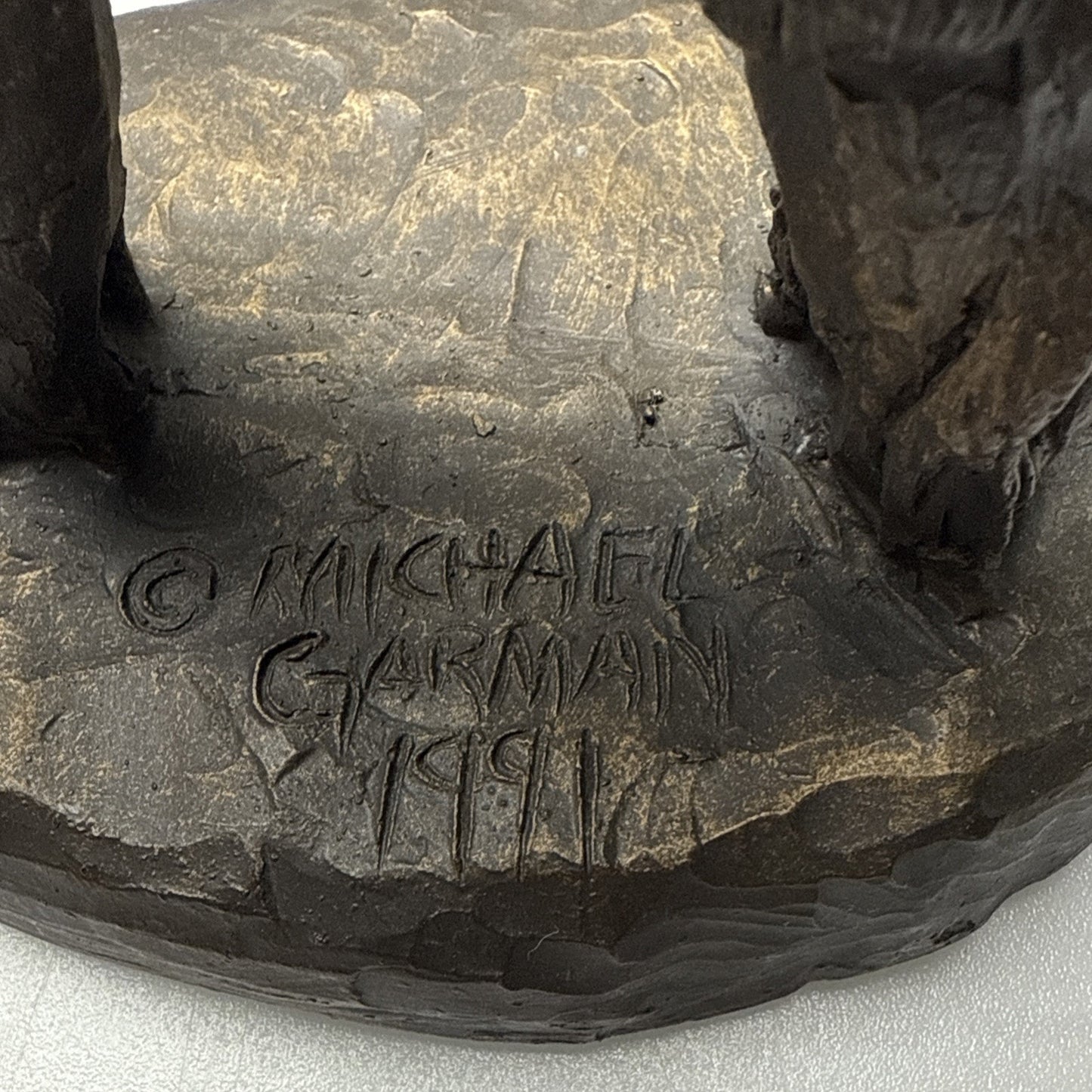 Vintage Michael Garman Sculpture 049 Bronzetone Spirit of Plains Signed As Is